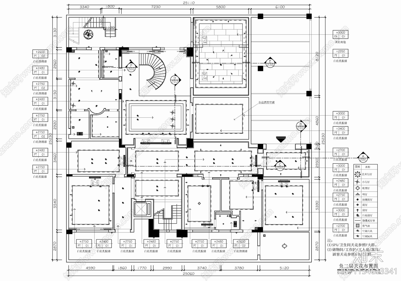 新中式豪华别墅室内施工图下载【ID:1134613341】