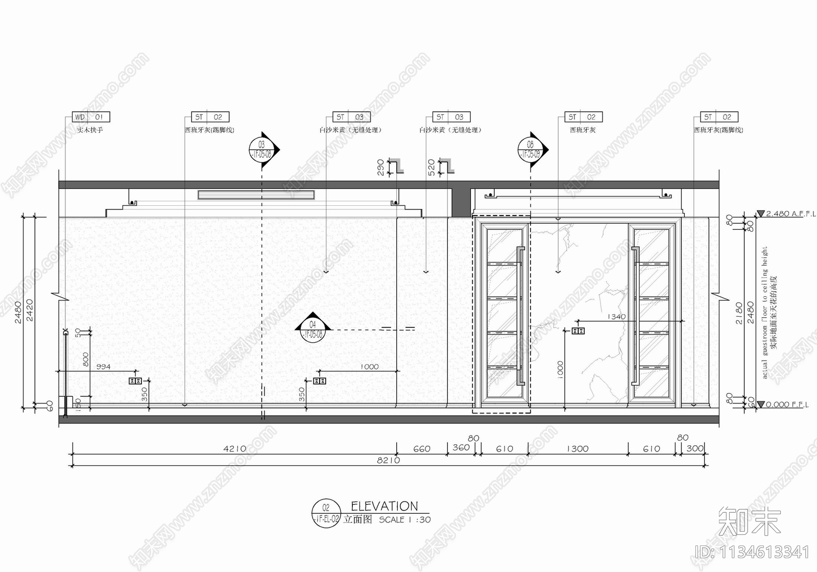 新中式豪华别墅室内施工图下载【ID:1134613341】