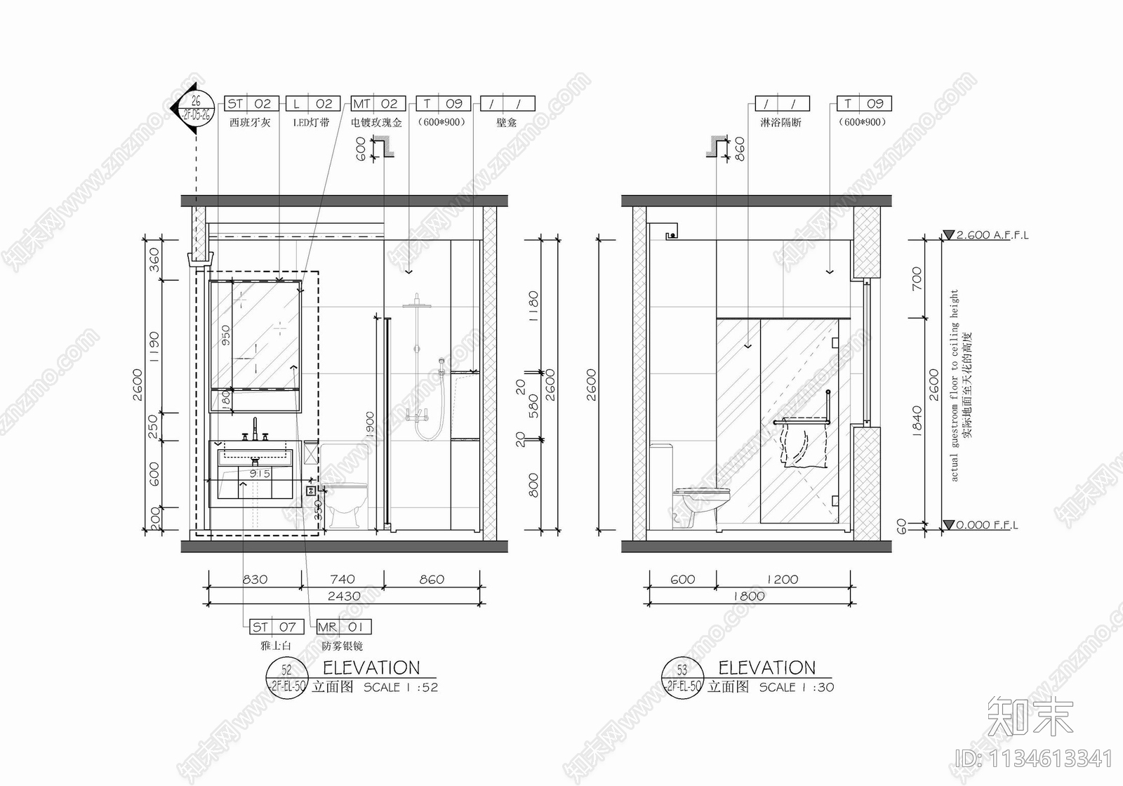 新中式豪华别墅室内施工图下载【ID:1134613341】