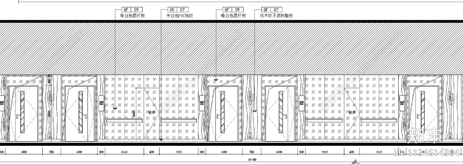 某县区中医院病房楼cad施工图下载【ID:1134614304】