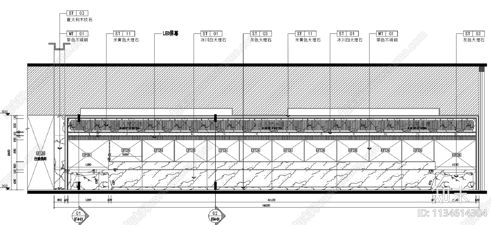 某县区中医院病房楼cad施工图下载【ID:1134614304】