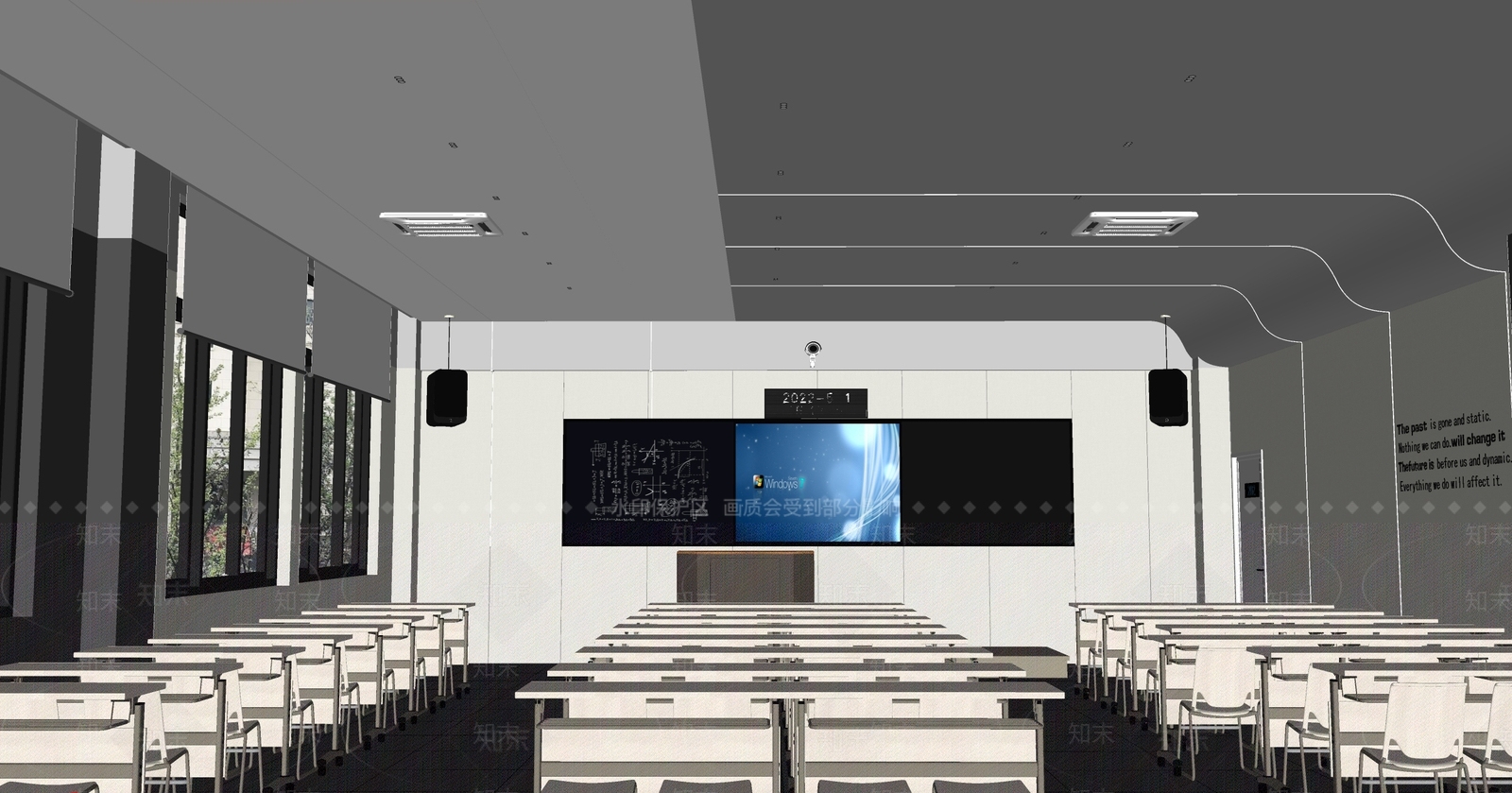现代学校教室SU模型下载【ID:1134614456】
