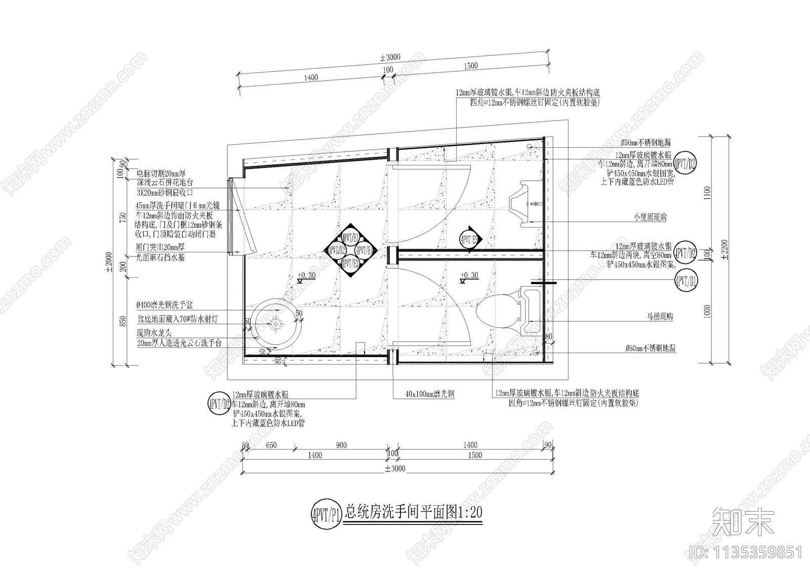 KTV包房装修cad施工图下载【ID:1135359851】