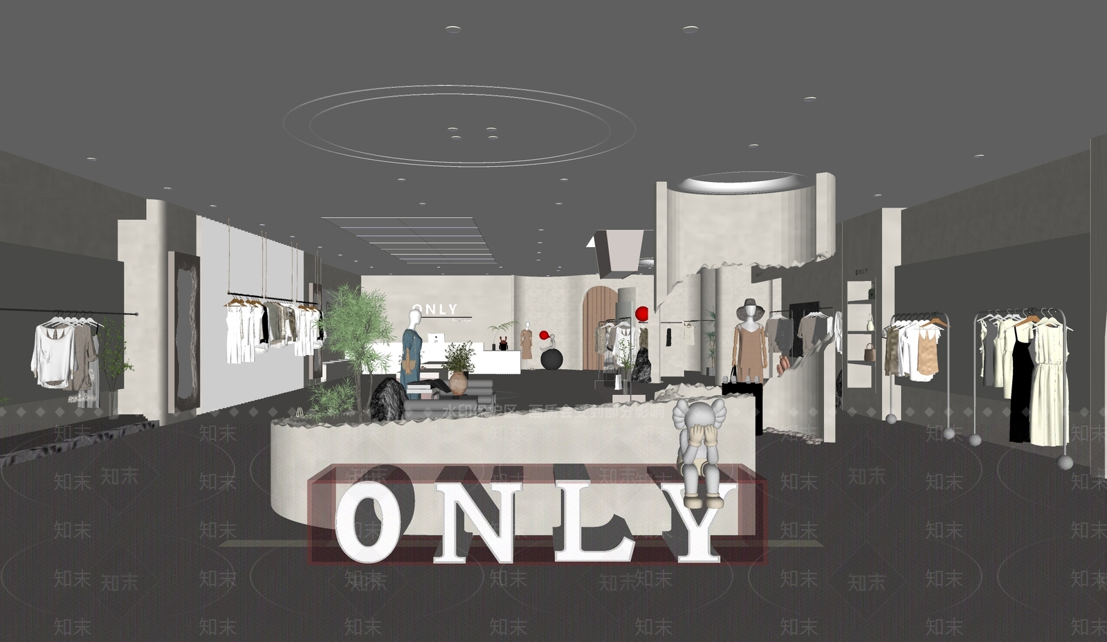 侘寂服装箱包店SU模型下载【ID:1134615336】