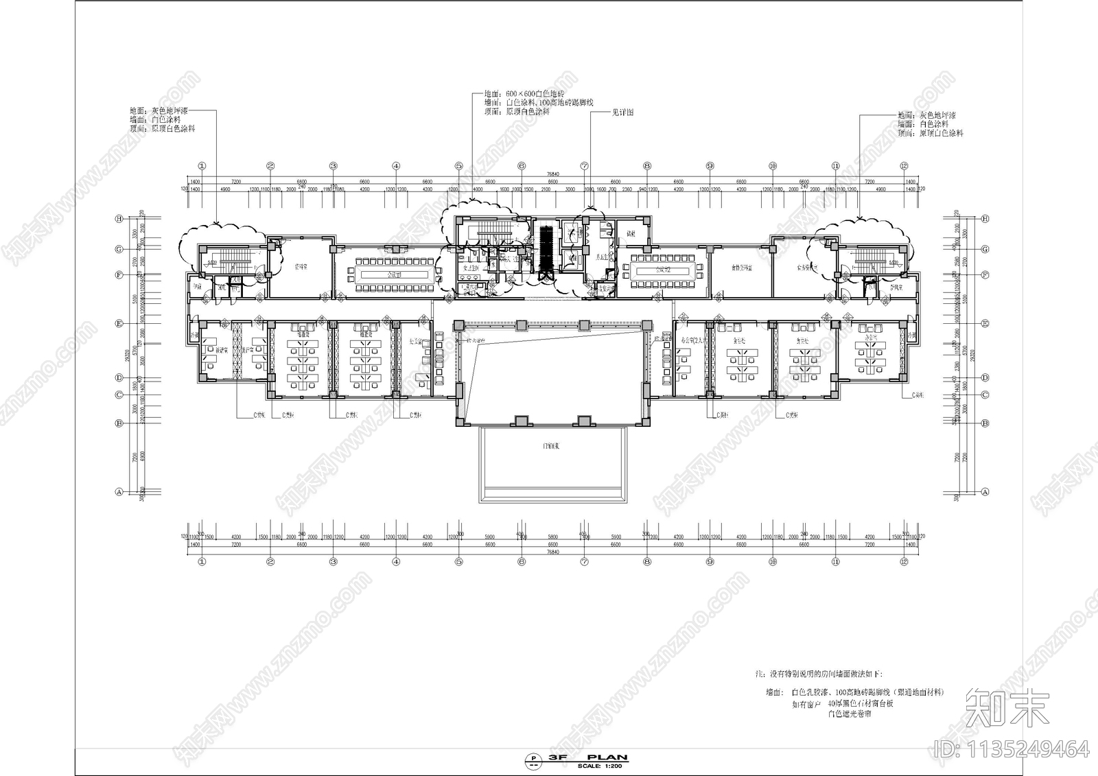 三层大厦办公室cad施工图下载【ID:1135249464】