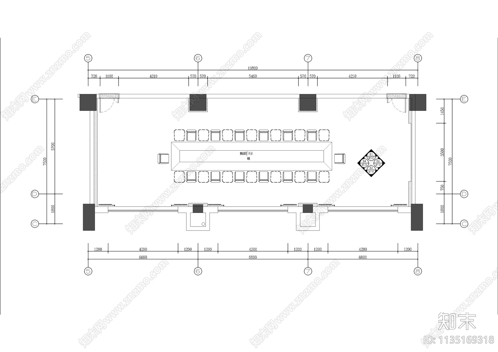 综合办公室cad施工图下载【ID:1135169318】