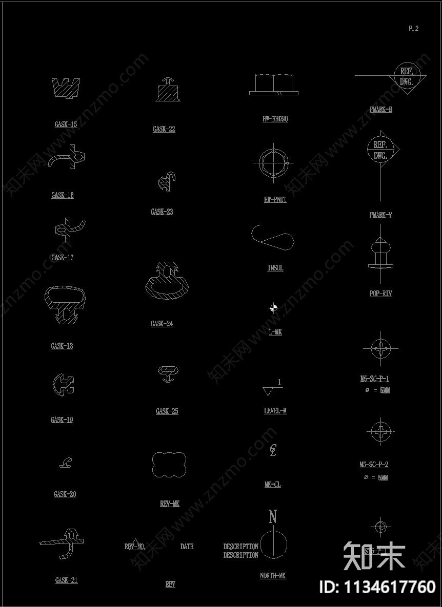 幕墙螺钉螺栓cad施工图下载【ID:1134617760】