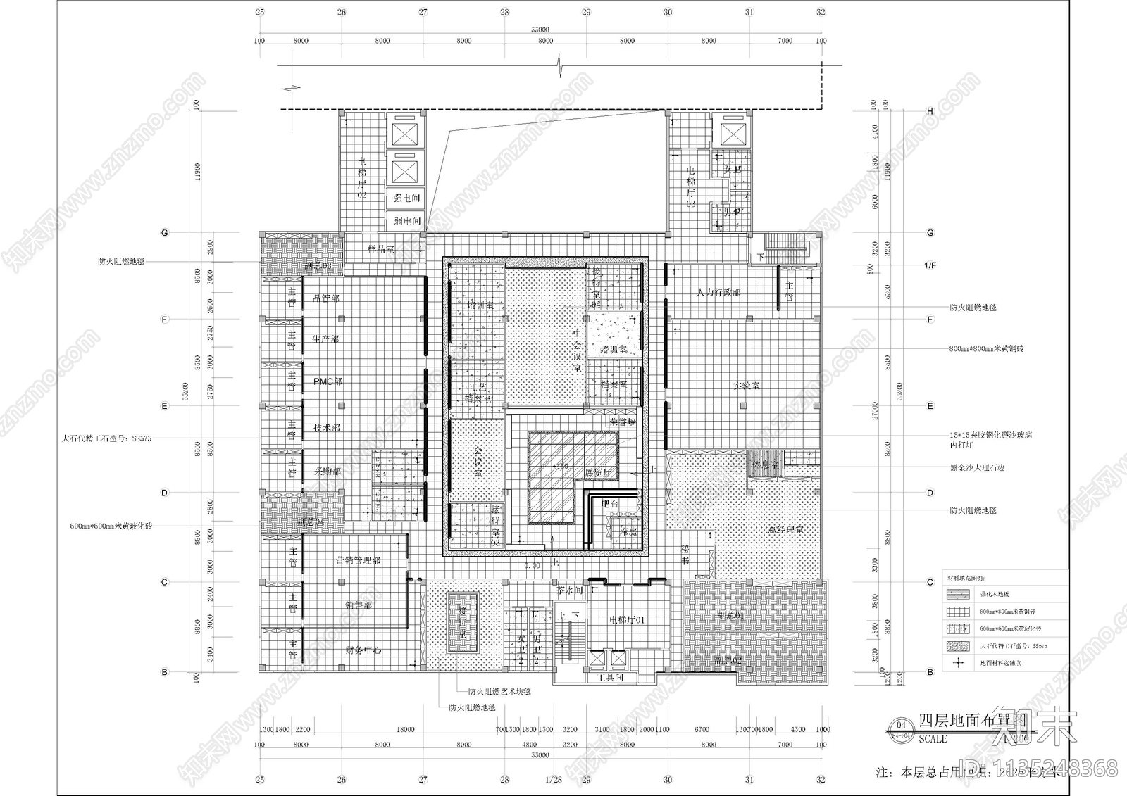 科技园办公室cad施工图下载【ID:1135248368】