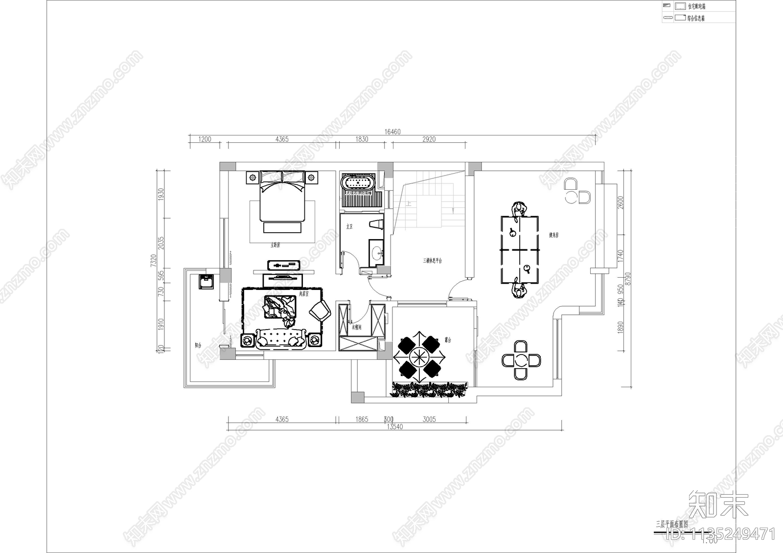 南京联排别墅cad施工图下载【ID:1135249471】