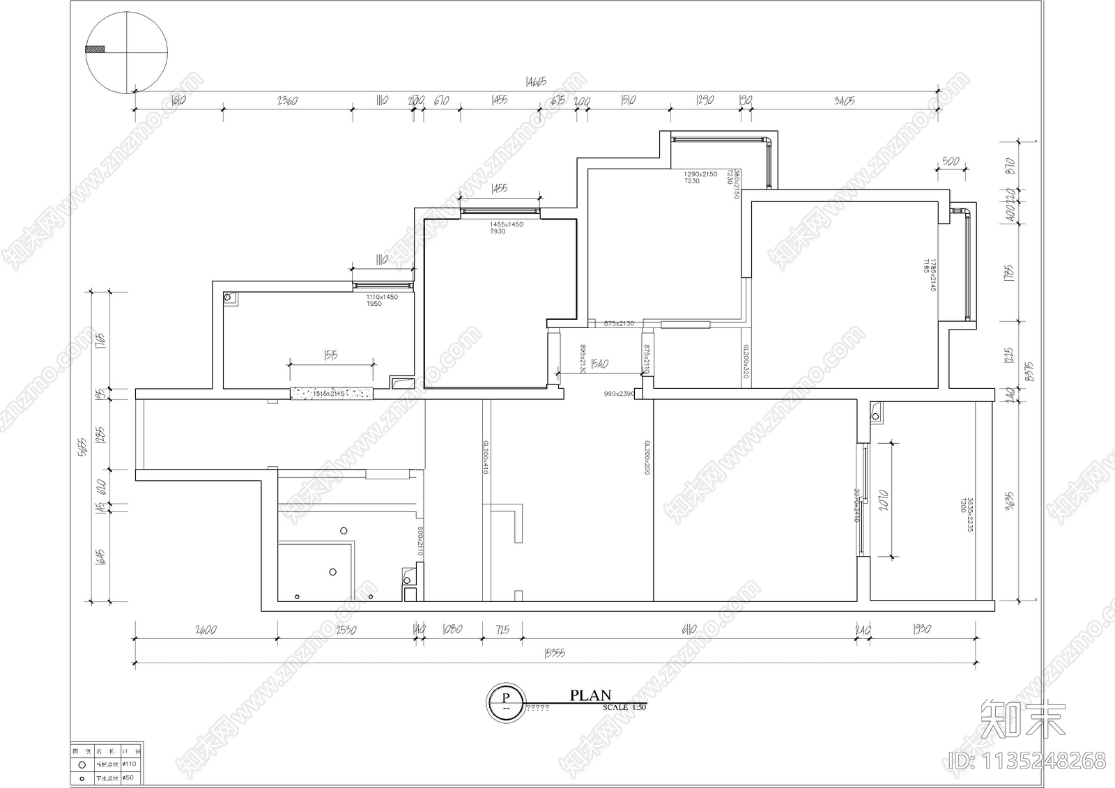 单身公寓室内cad施工图下载【ID:1135248268】