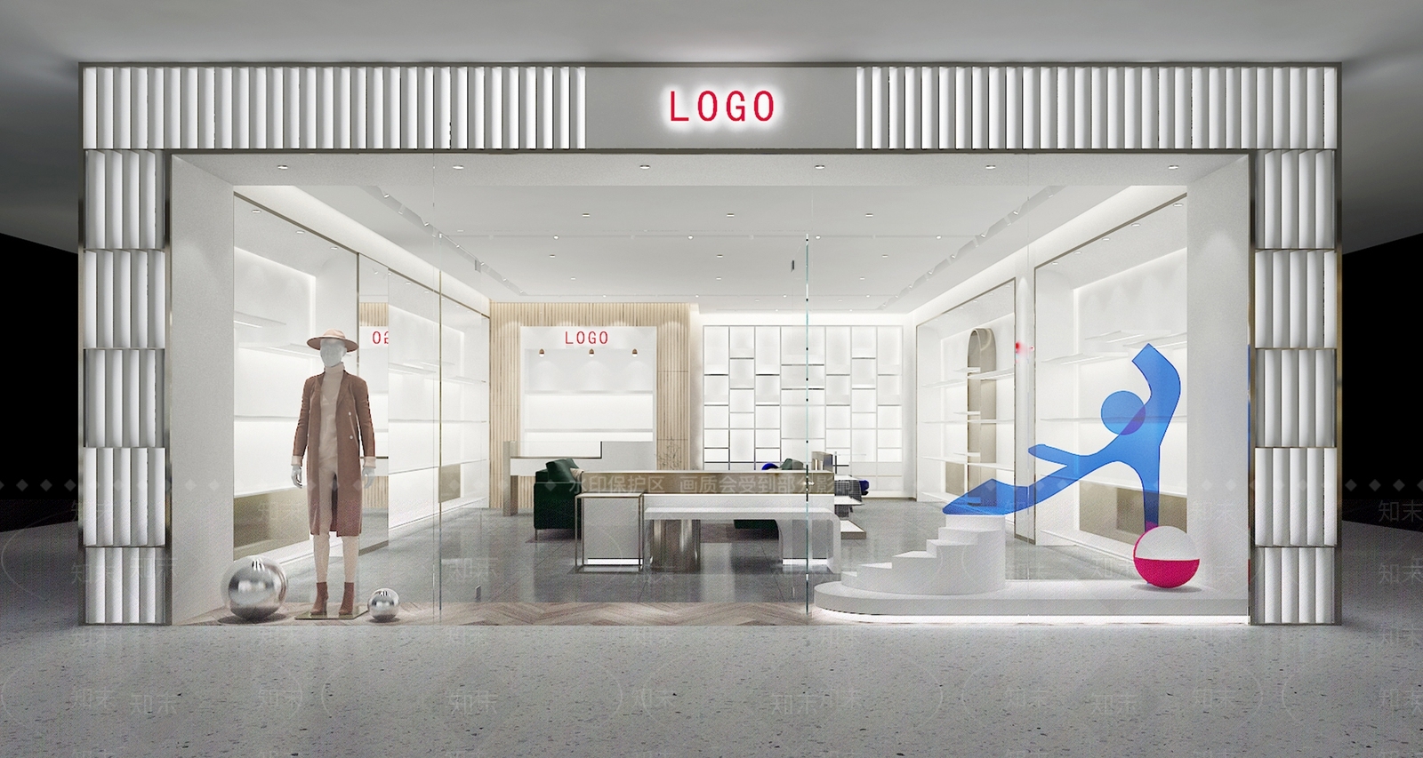 现代鞋店3D模型下载【ID:1134636321】
