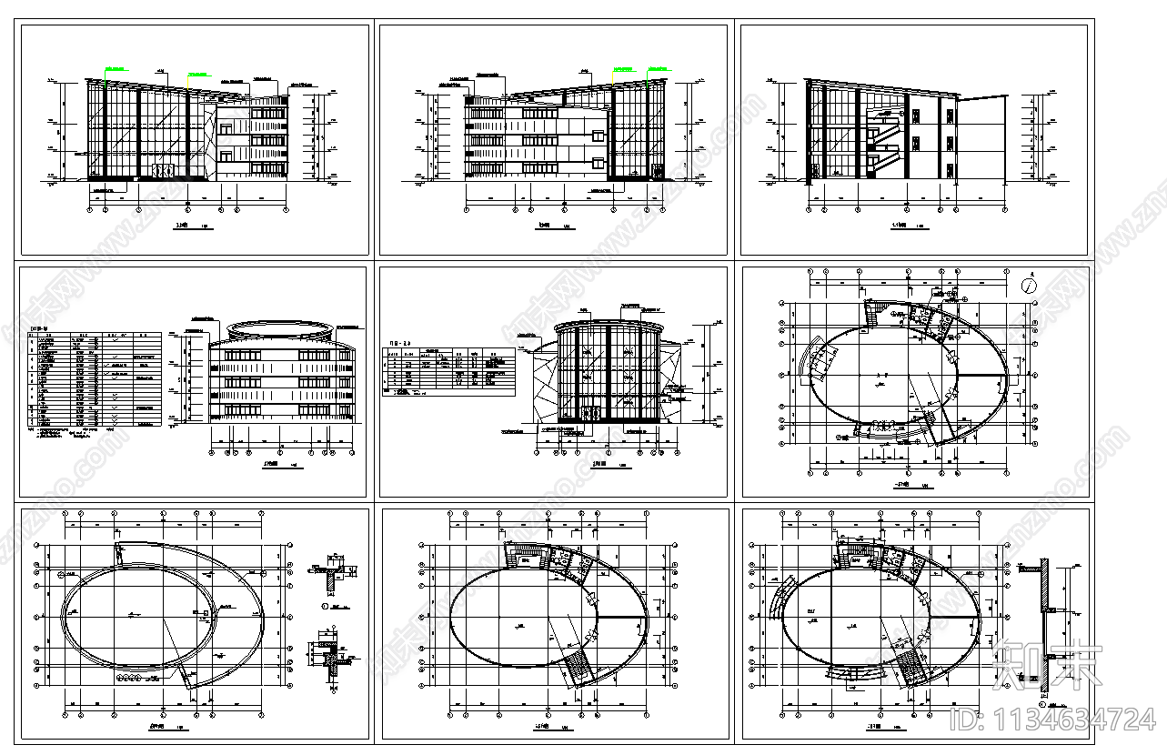 高级小区会所建筑cad施工图下载【ID:1134634724】