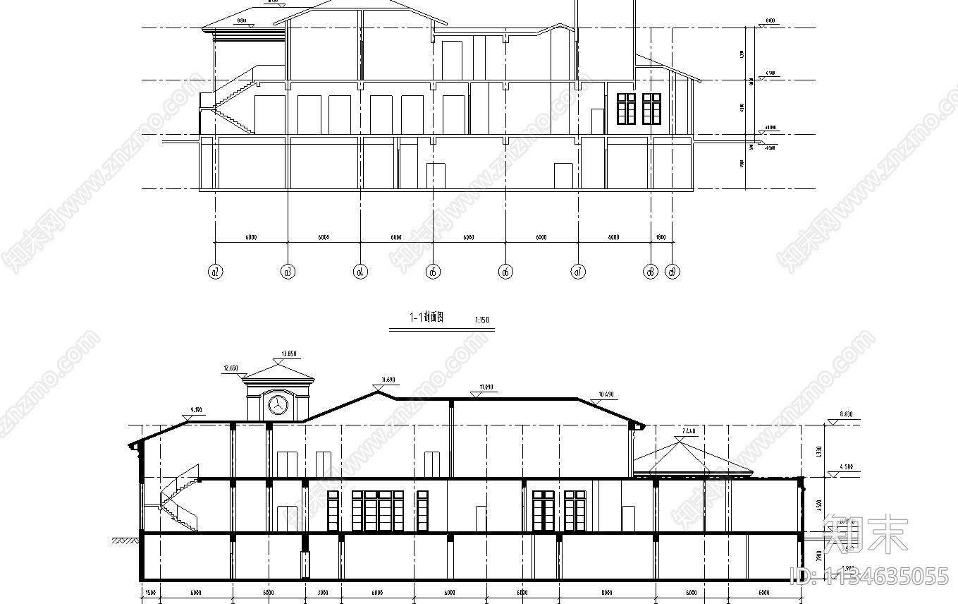 会所建筑cad施工图下载【ID:1134635055】