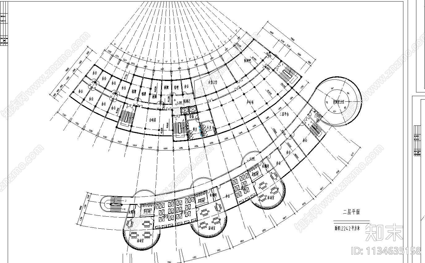 会所综合楼建筑cad施工图下载【ID:1134635158】