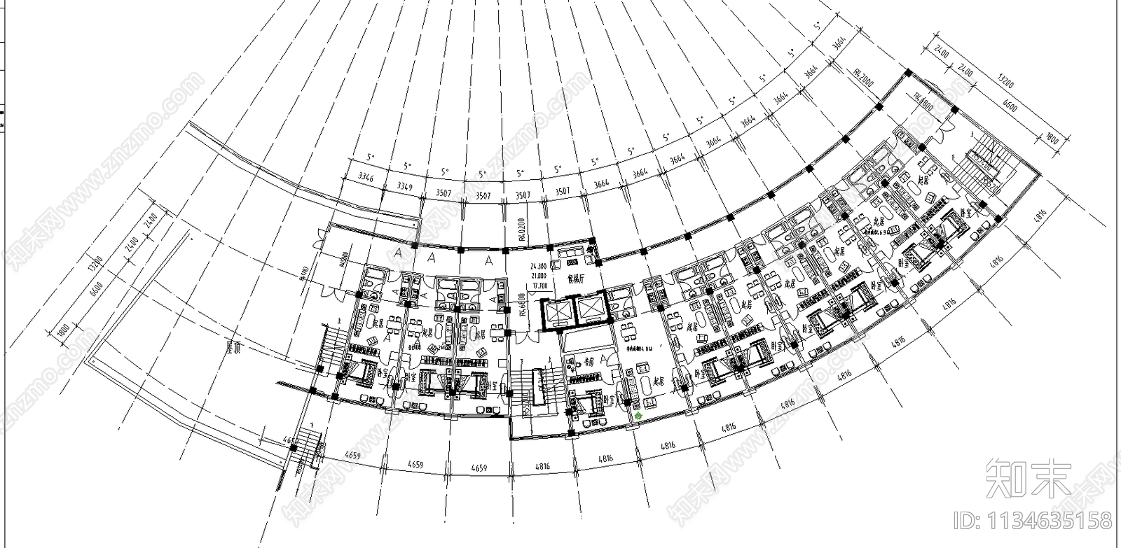 会所综合楼建筑cad施工图下载【ID:1134635158】