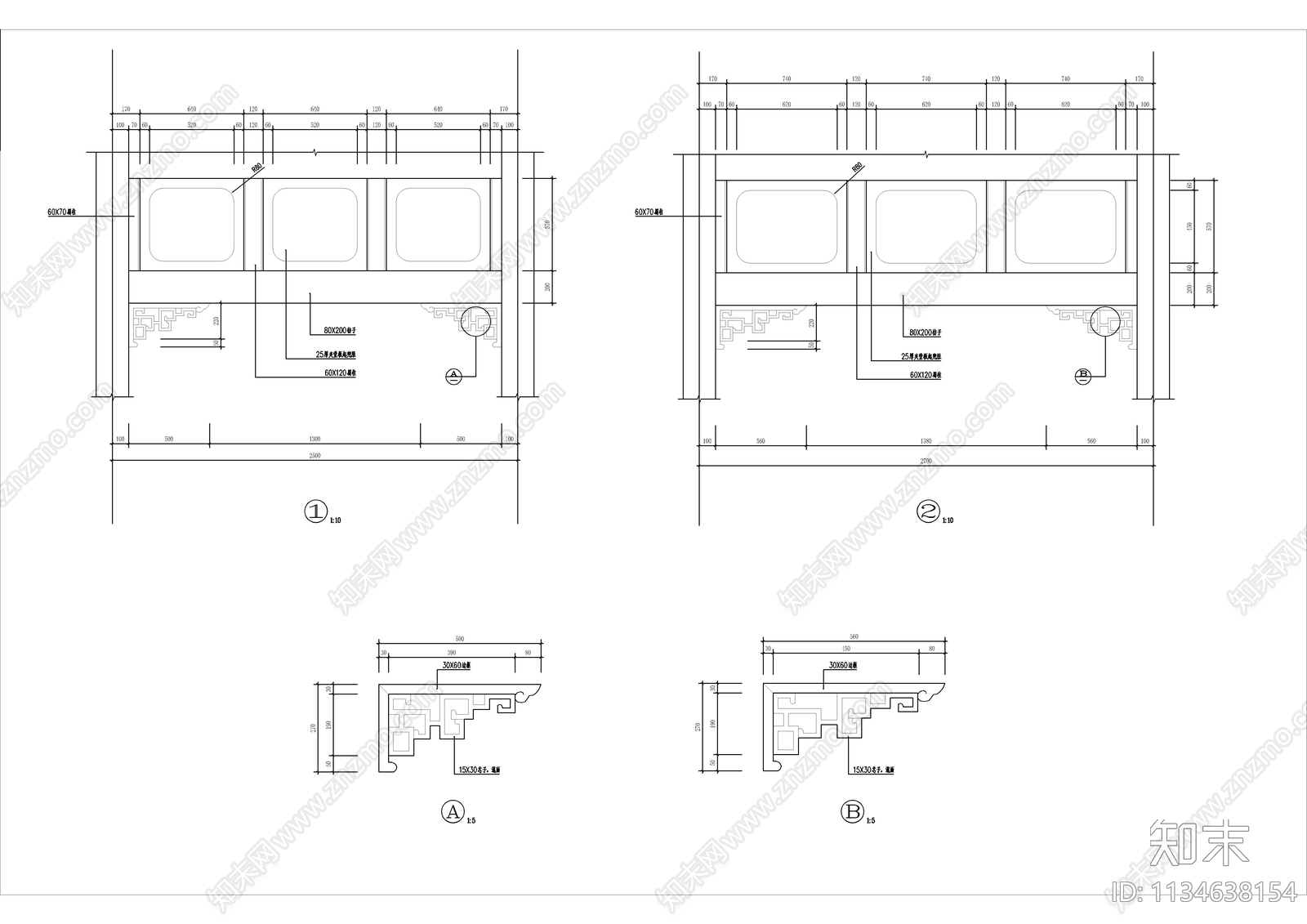 中式古建水榭cad施工图下载【ID:1134638154】