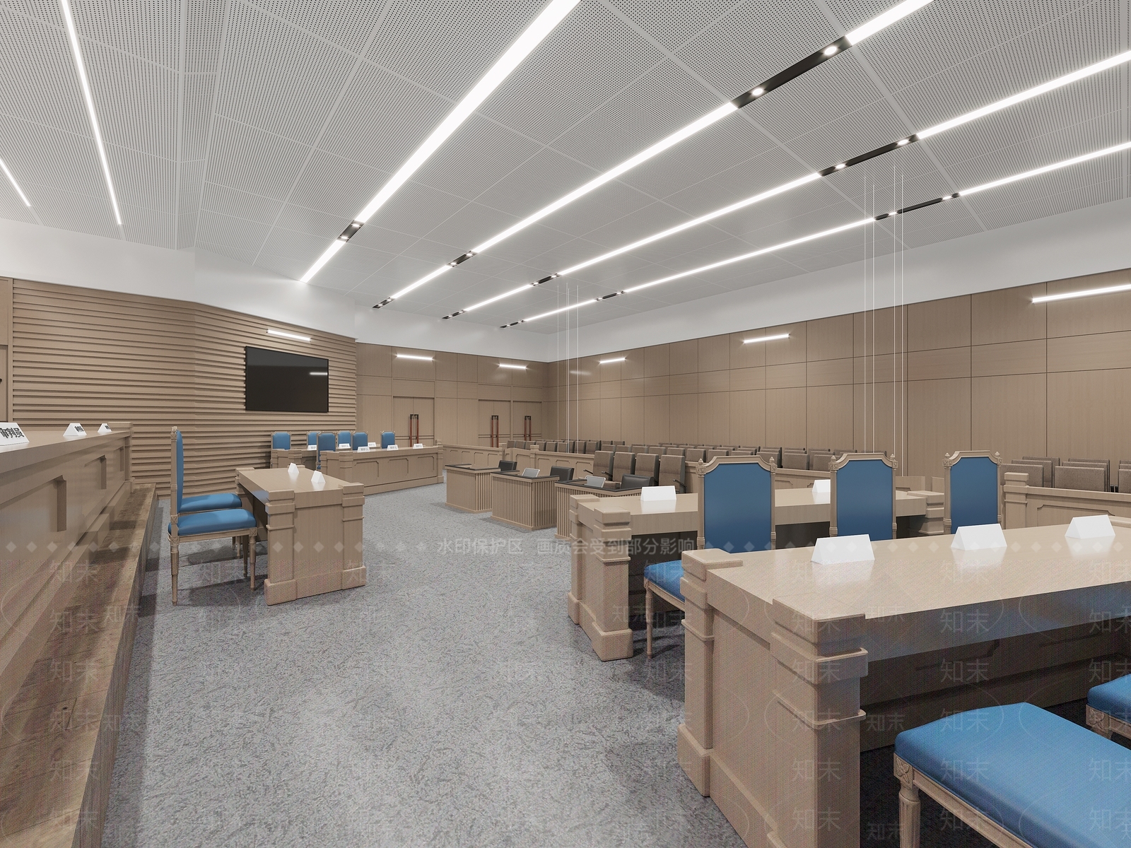 现代法庭3D模型下载【ID:1134638664】