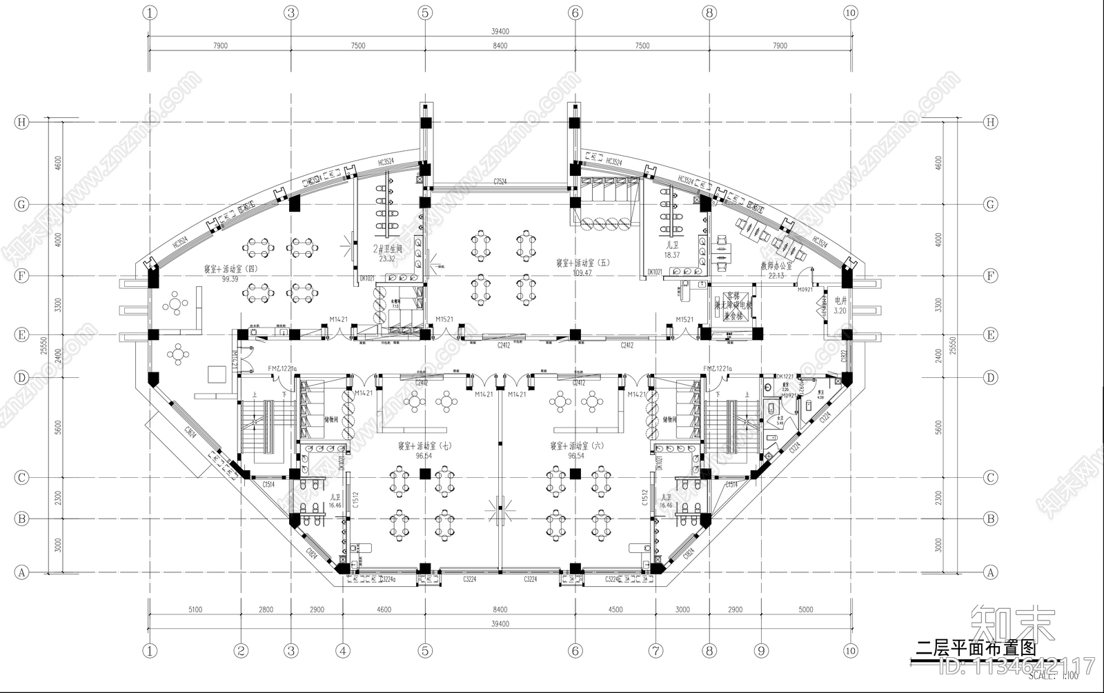 3000㎡幼儿园效果图cad施工图下载【ID:1134642117】