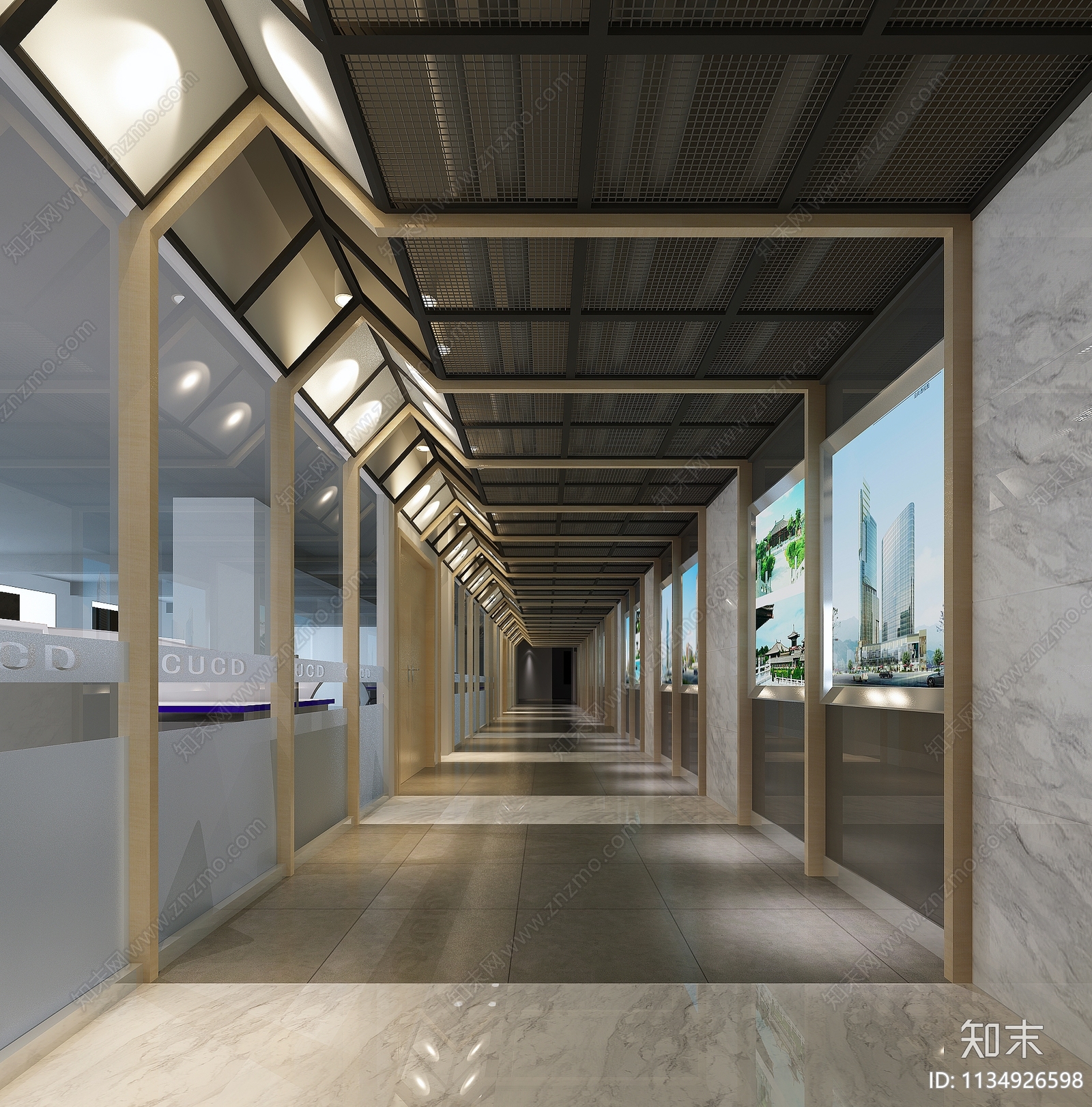 城建院某分院办公室效果图cad施工图下载【ID:1134926598】