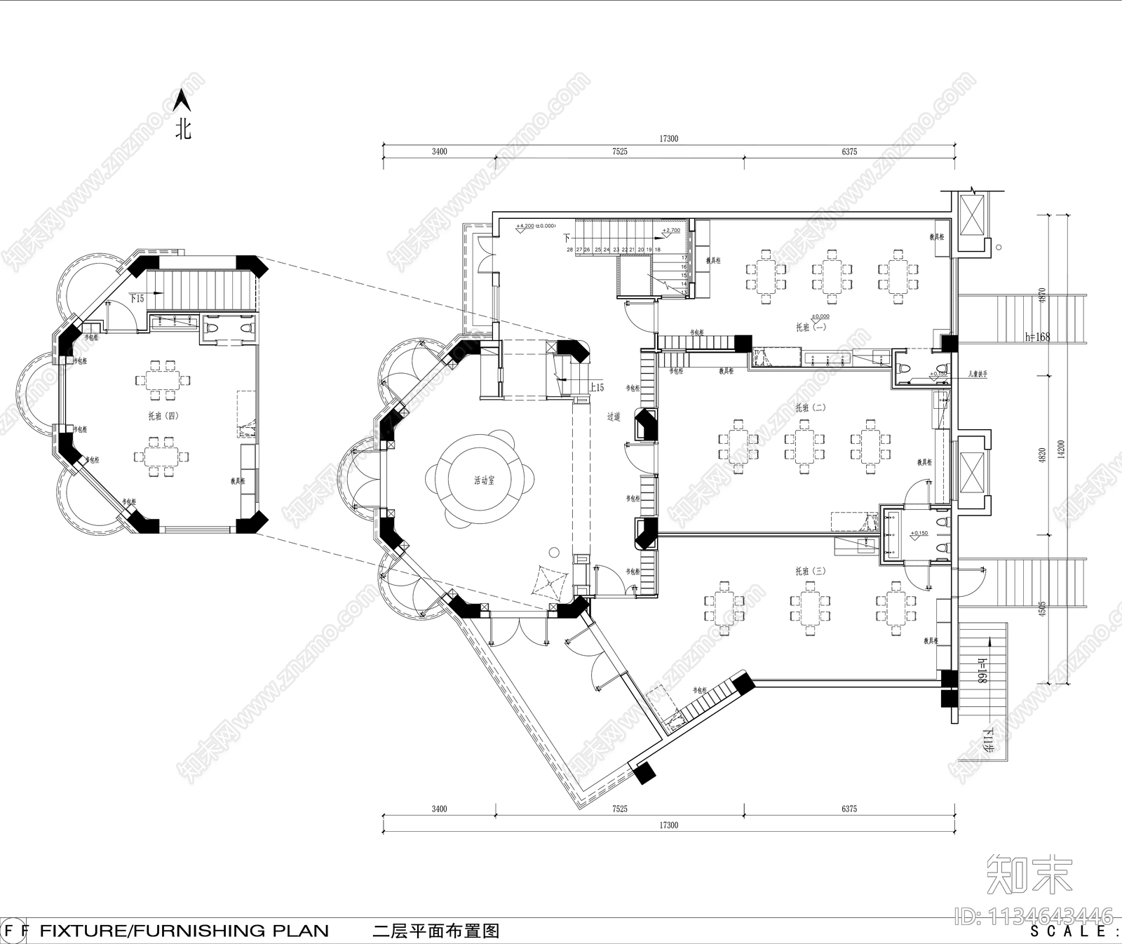 早教中心效果图cad施工图下载【ID:1134643446】