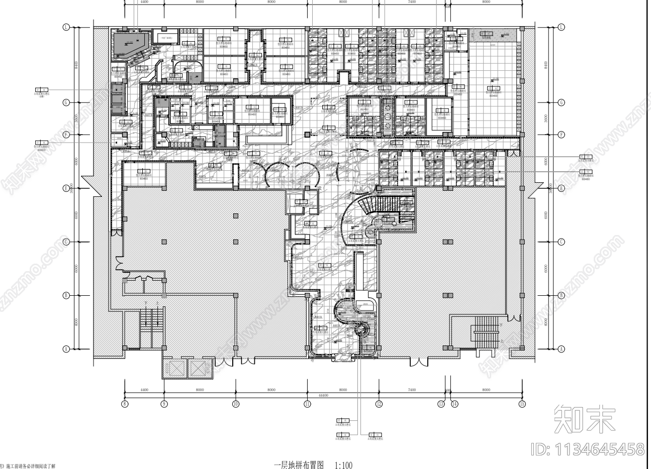 足浴会所cad施工图下载【ID:1134645458】