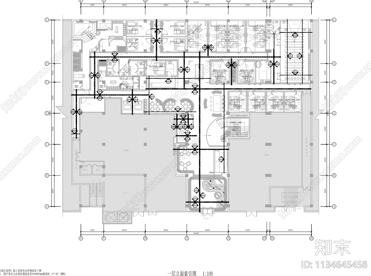 足浴会所cad施工图下载【ID:1134645458】