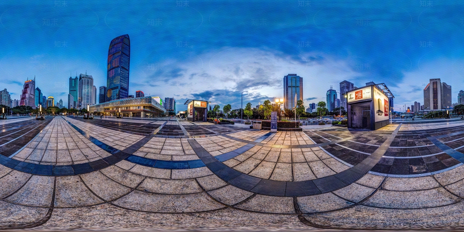 HDR商业广场黄昏贴图下载【ID:1134650740】