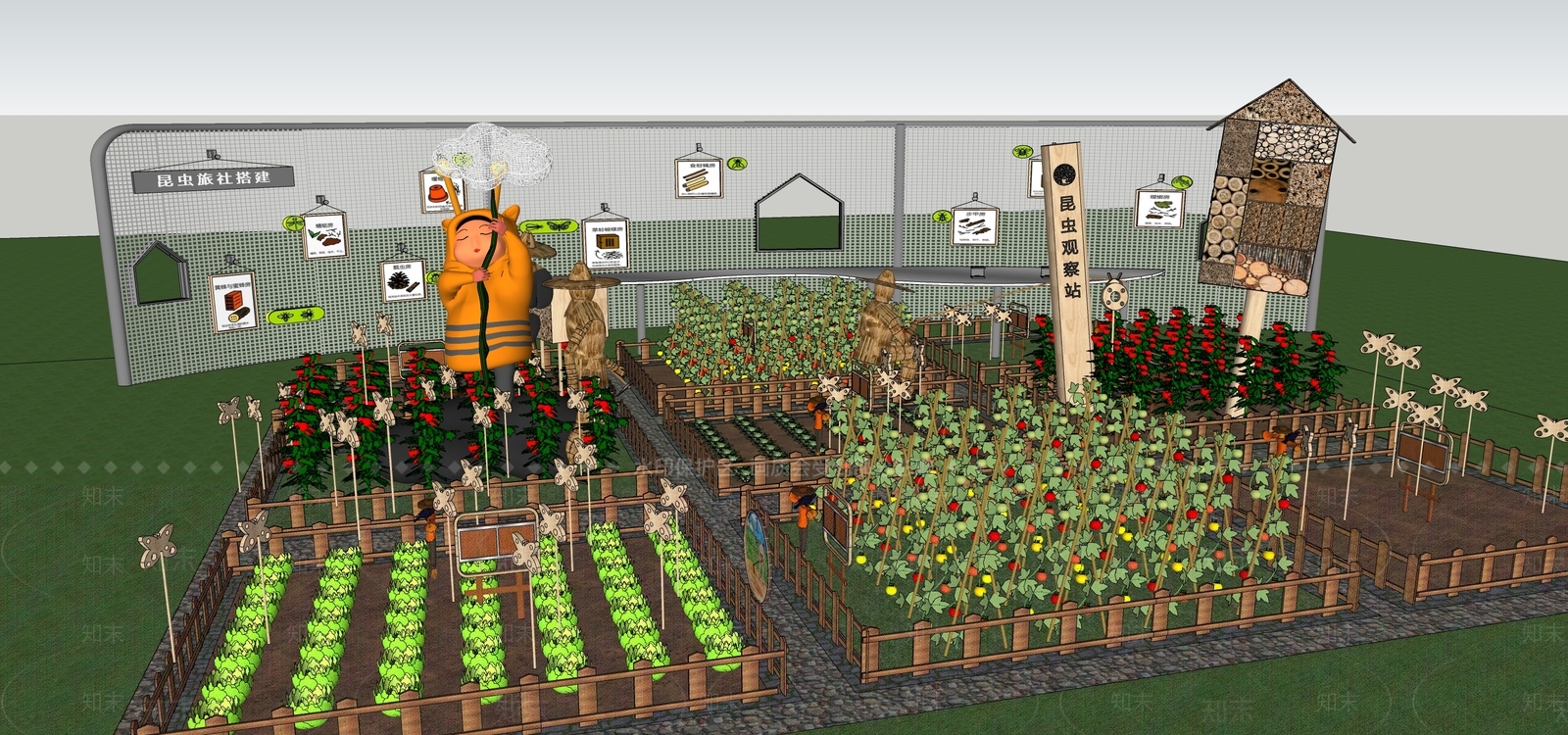 现代植物科普园SU模型下载【ID:1134653450】