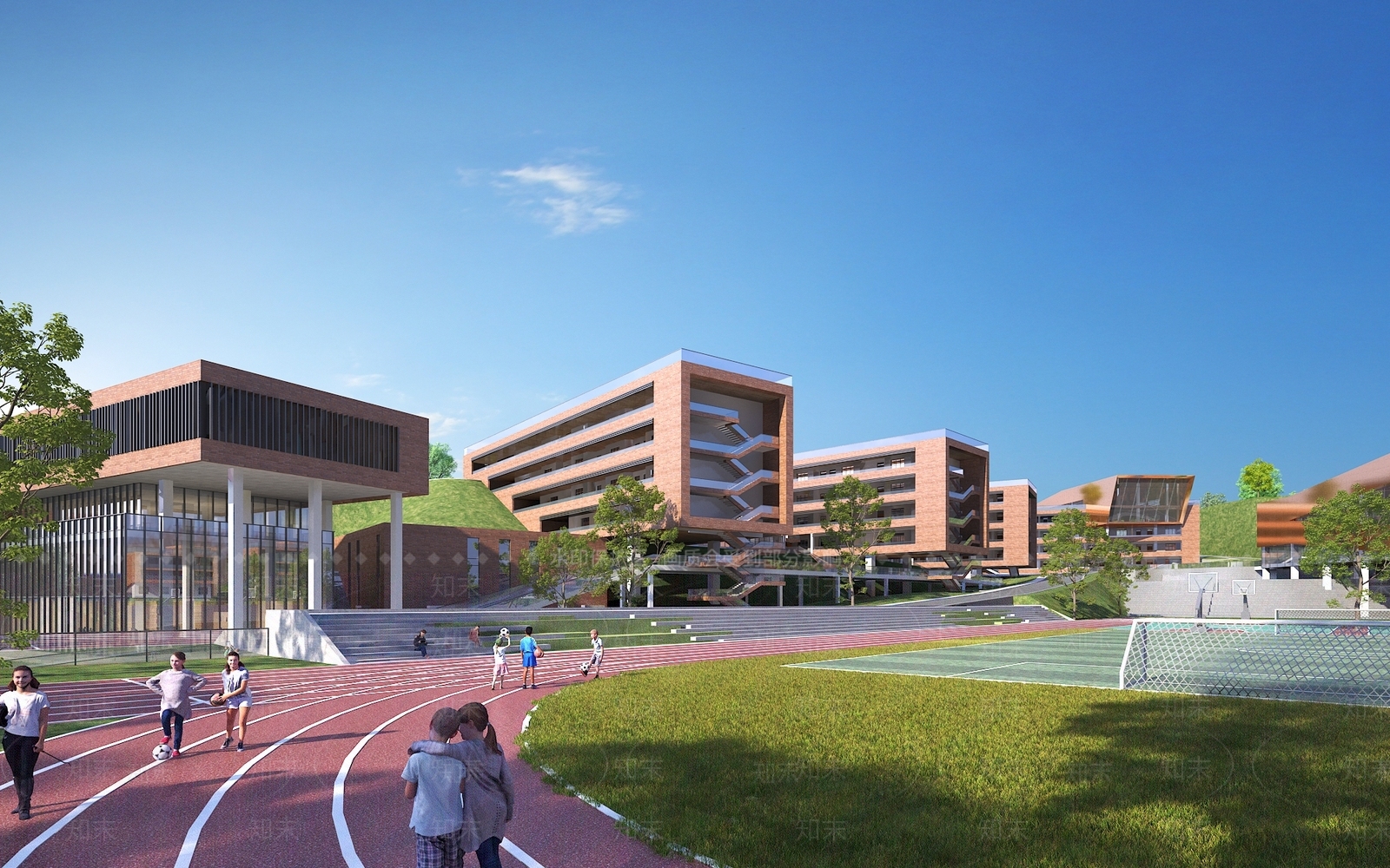 现代学校3D模型下载【ID:1134654126】