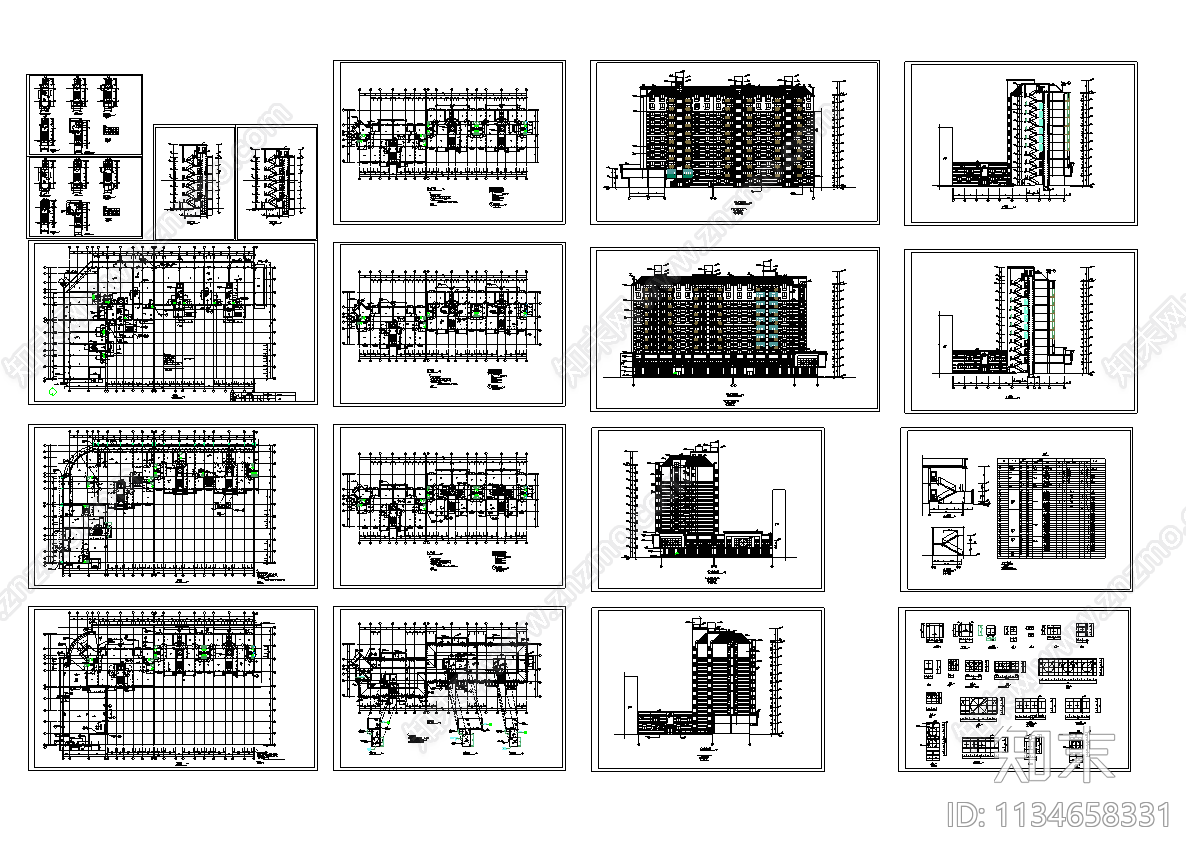 某高层住宅楼建筑cad施工图下载【ID:1134658331】