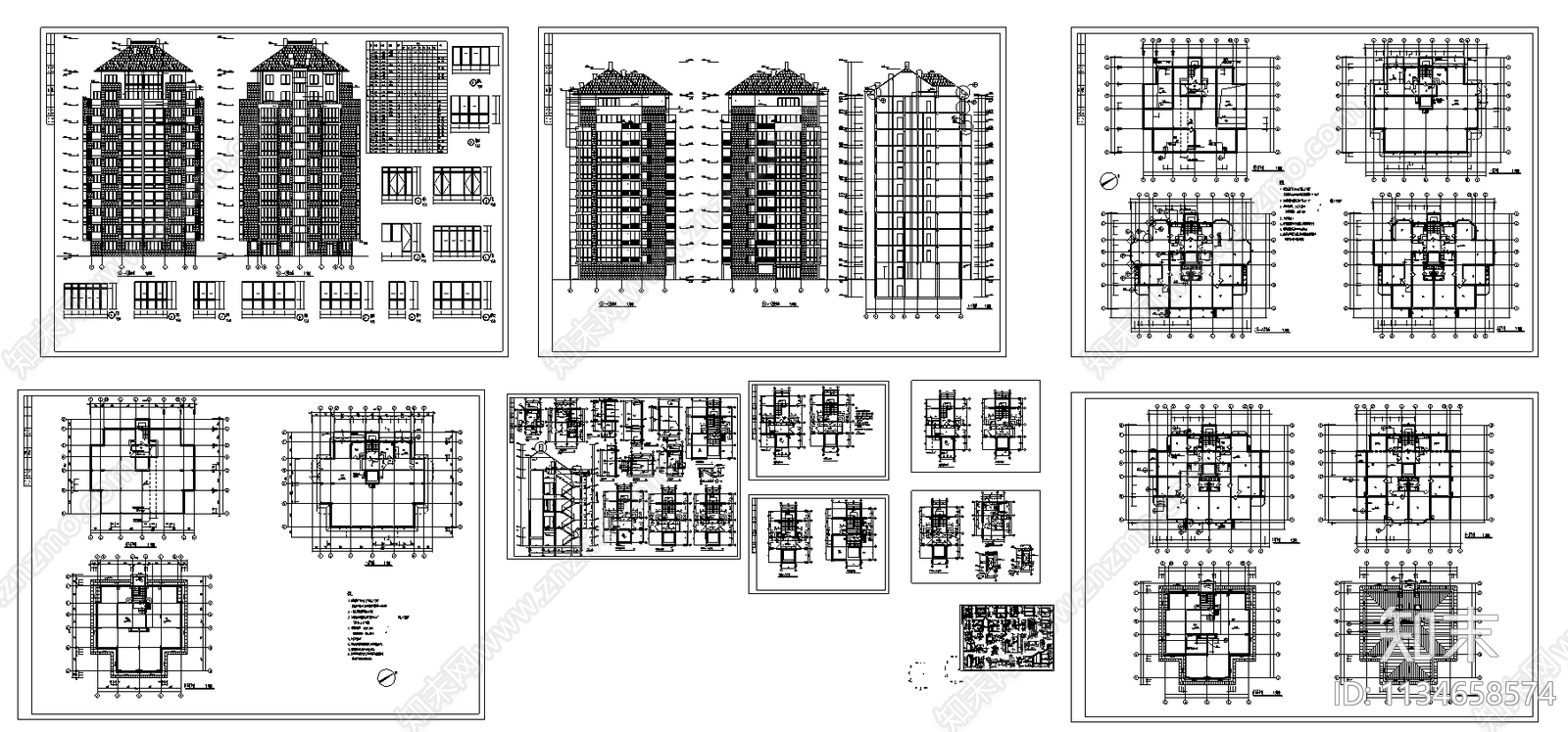 某住宅楼建筑cad施工图下载【ID:1134658574】