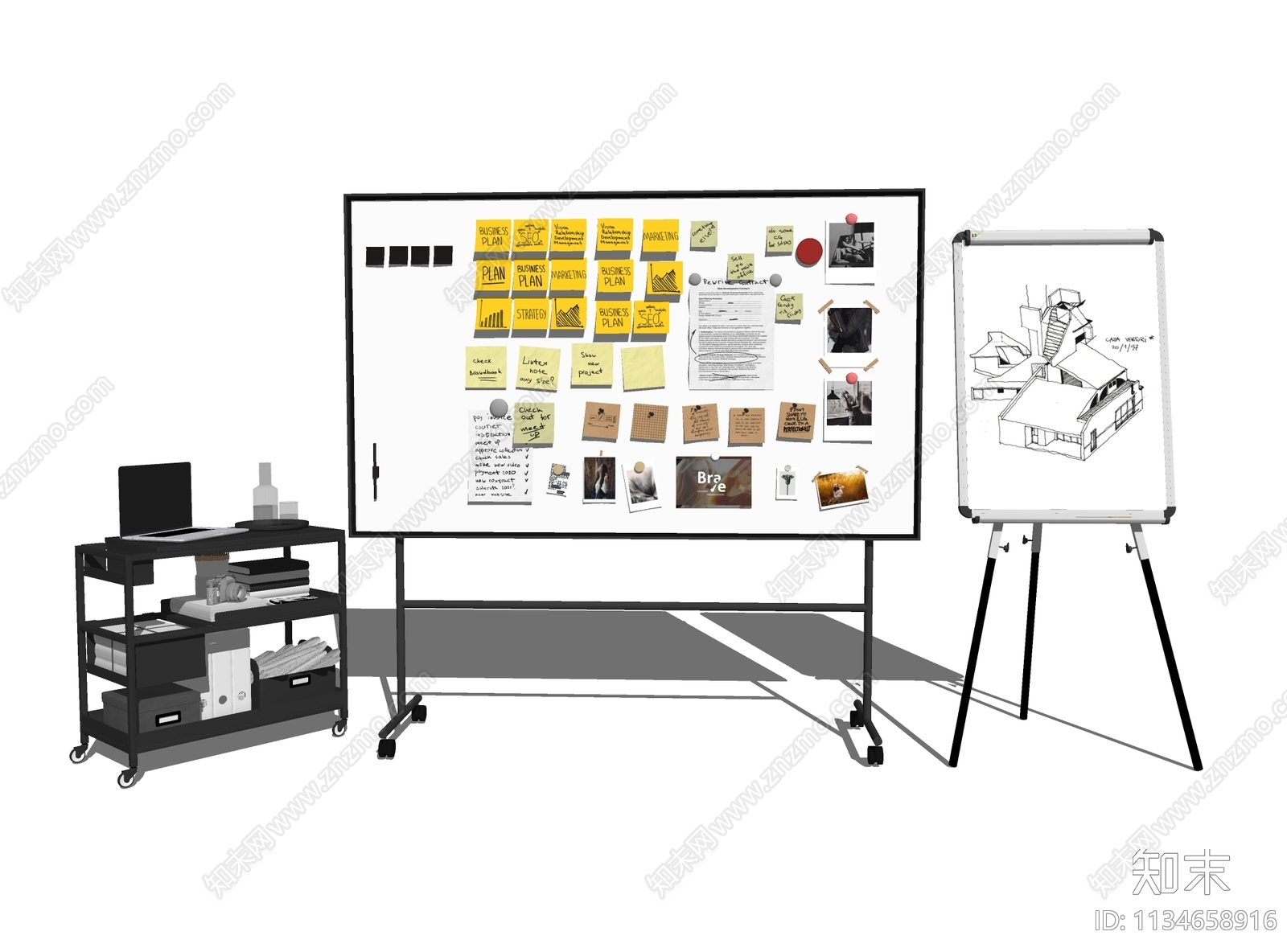 办公白板SU模型下载【ID:1134658916】
