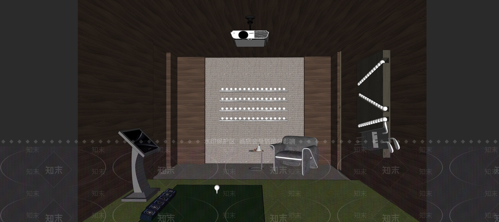 现代高尔夫室内球场SU模型下载【ID:1134662073】