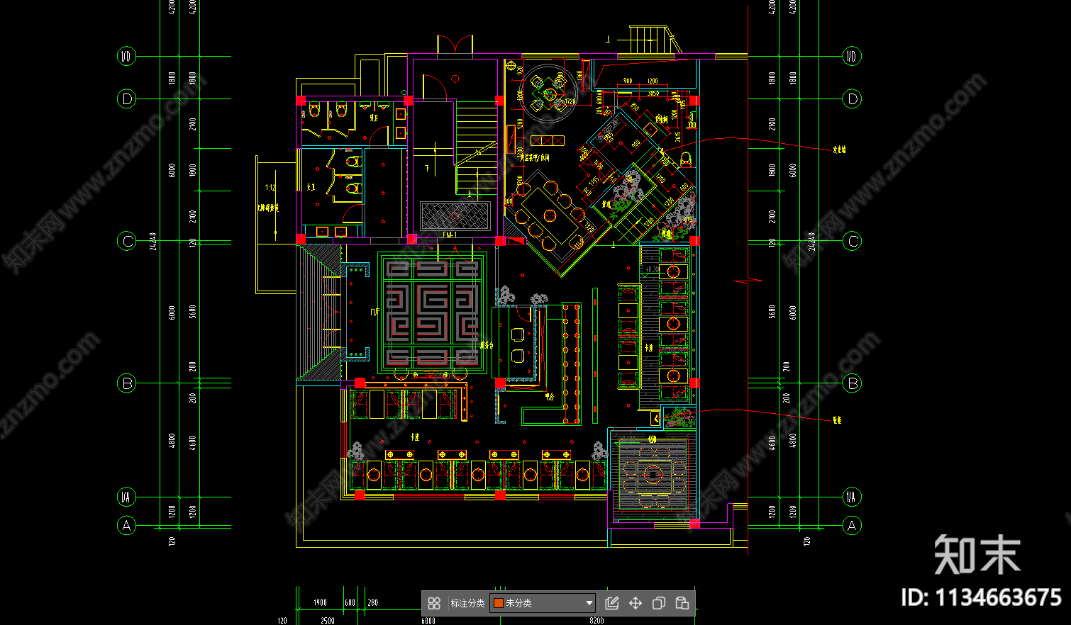 茶室cad施工图下载【ID:1134663675】