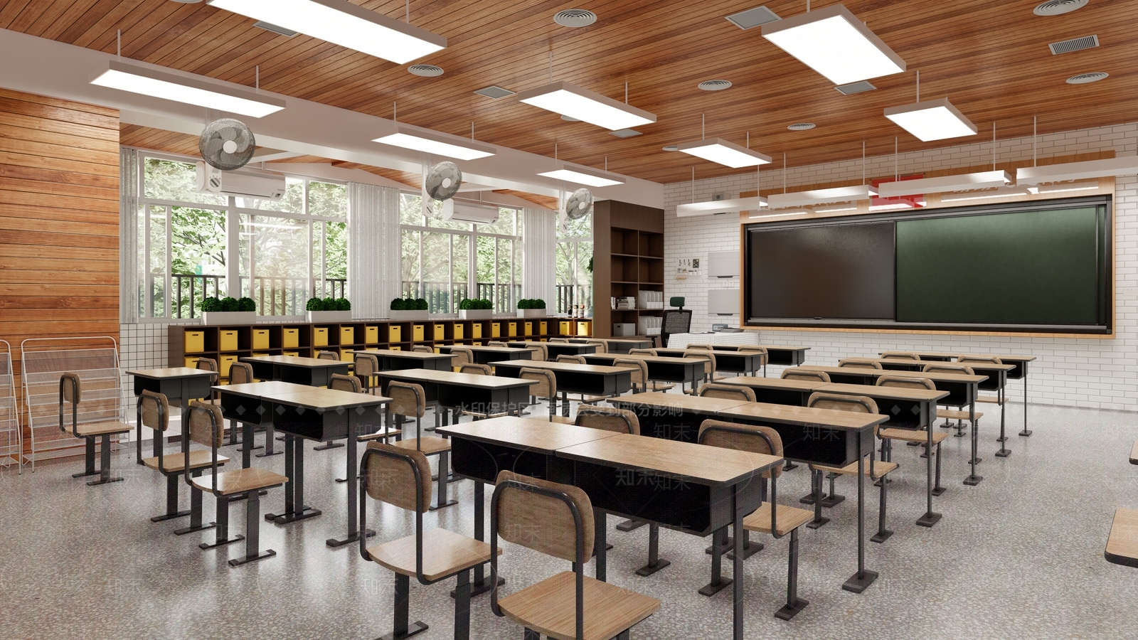 现代学校教室SU模型下载【ID:1134664707】