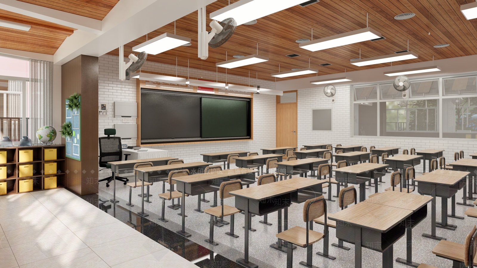 现代学校教室SU模型下载【ID:1134664707】