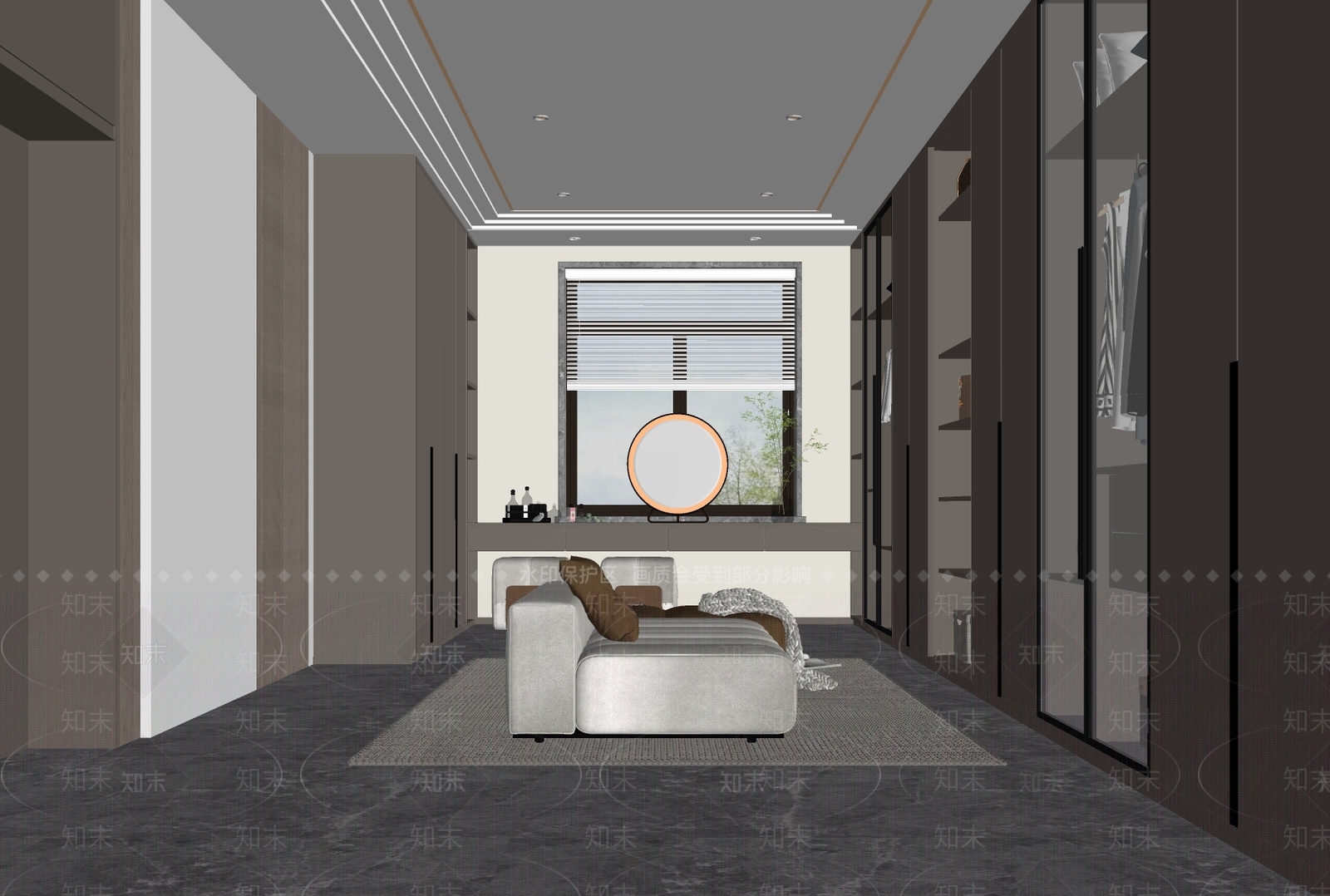 现代轻奢衣帽间SU模型下载【ID:1134669120】