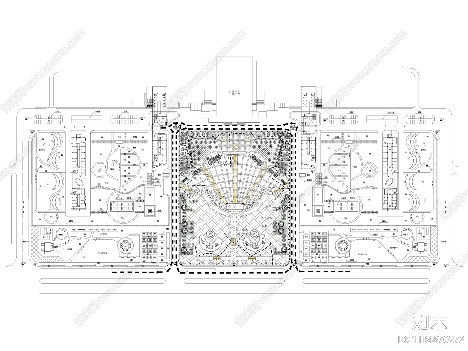 110套公园广场景观绿化平面图cad施工图下载【ID:1134670272】