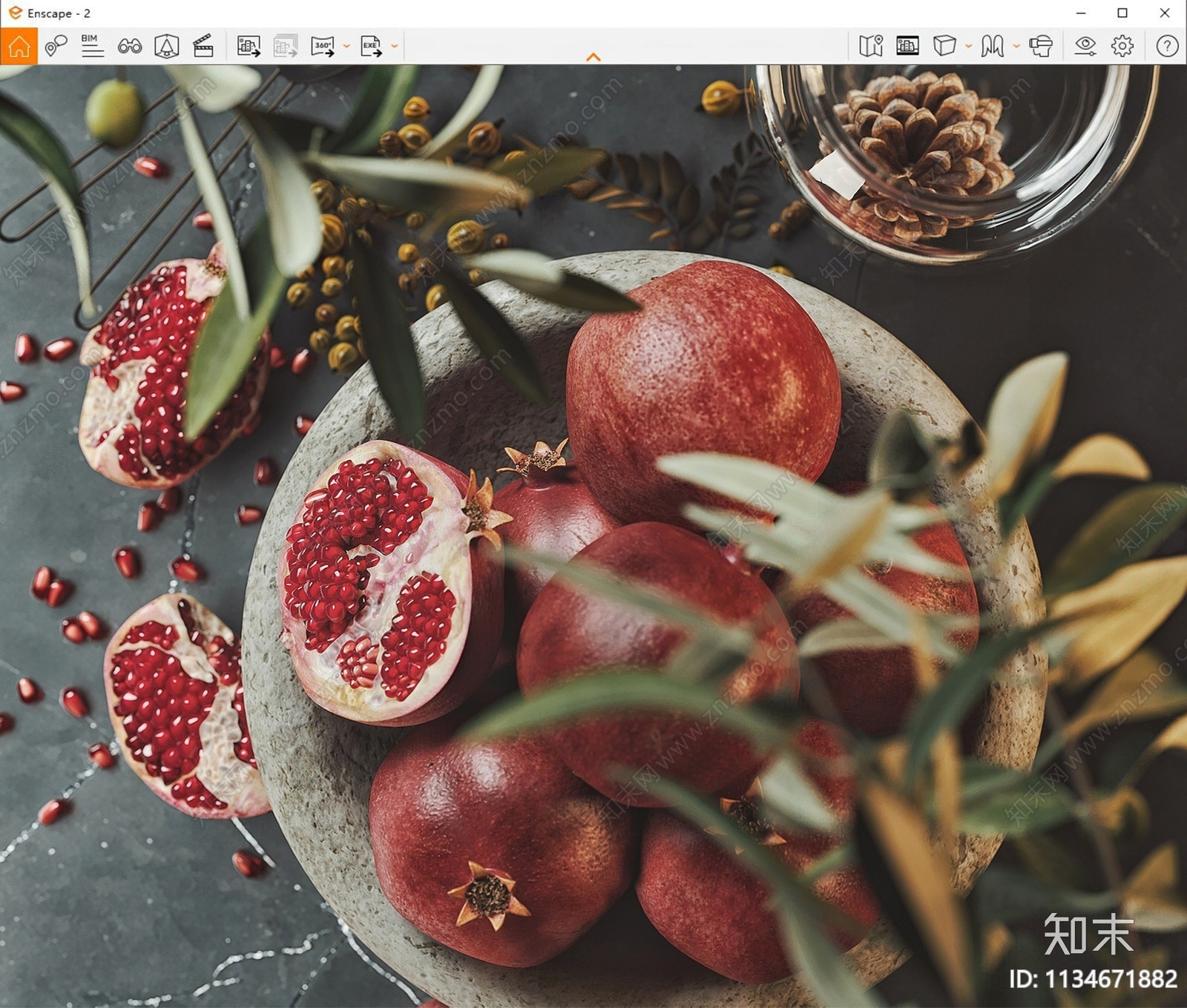 石榴水果果盘SU模型下载【ID:1134671882】