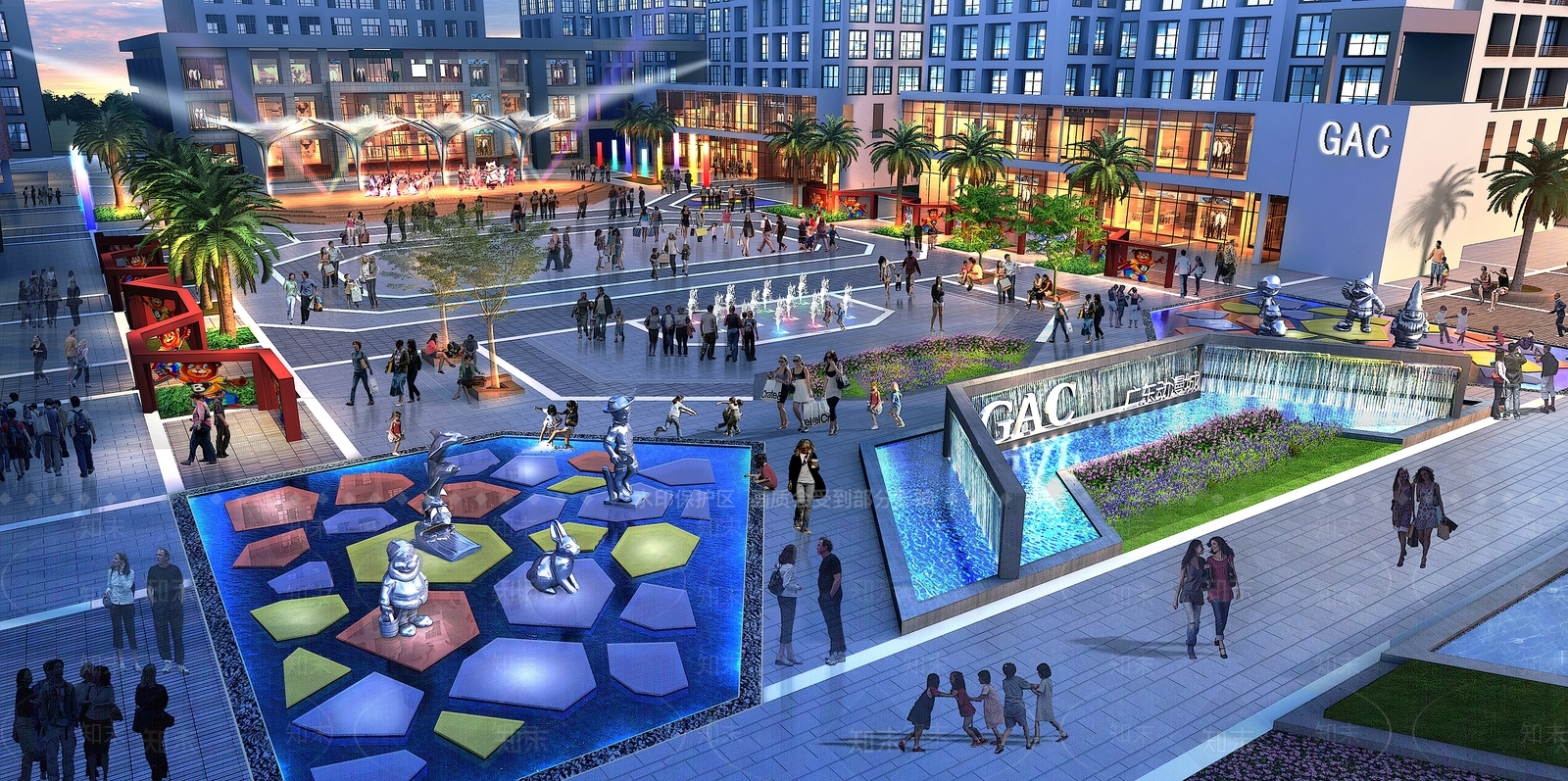 现代游戏动漫卡通游乐城夜景3D模型下载【ID:1134675151】