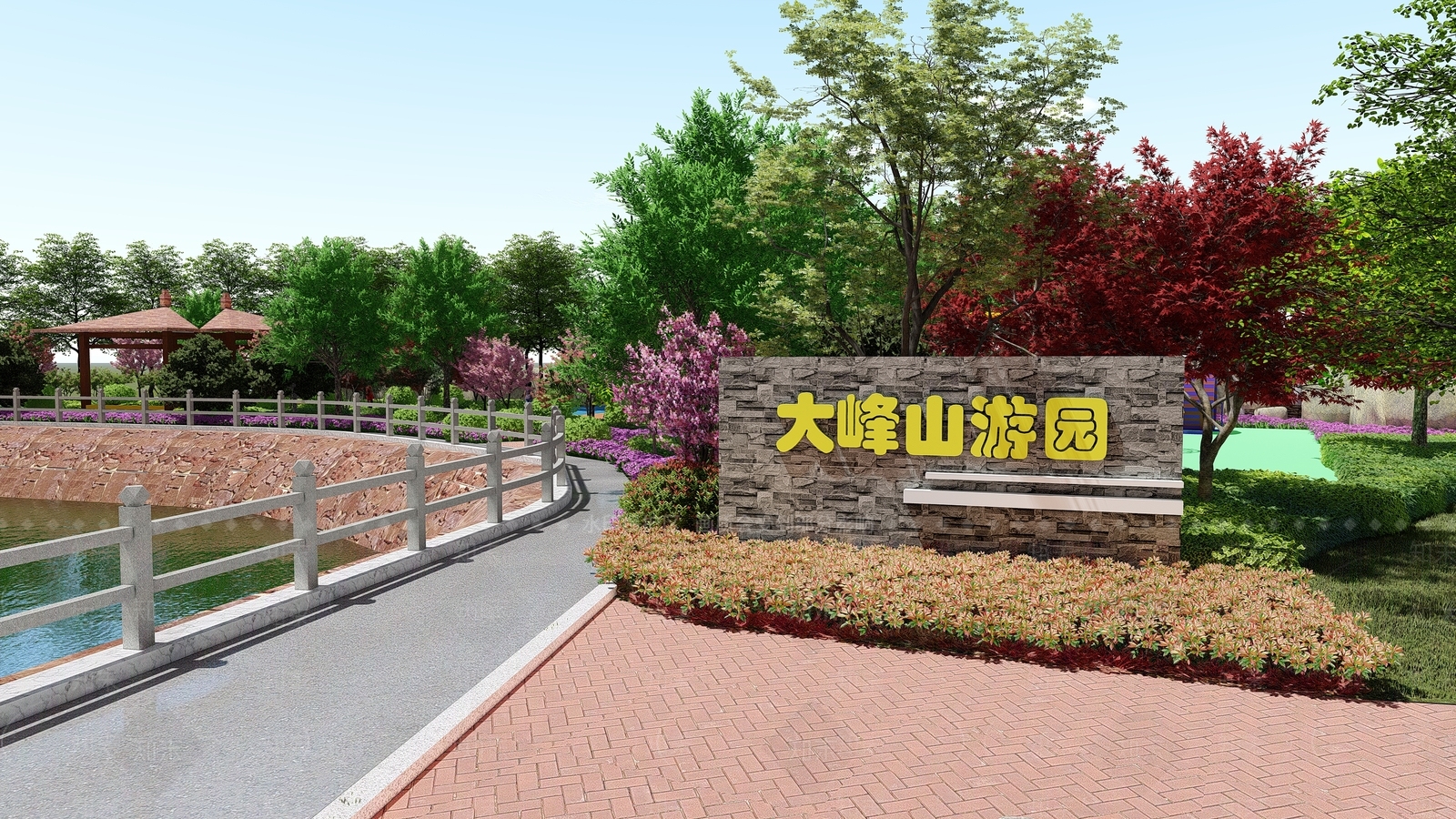 现代景观公园SU模型下载【ID:1134675153】