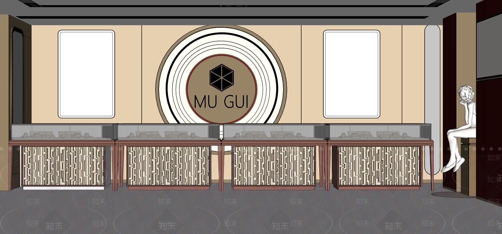 现代珠宝店SU模型下载【ID:1134679330】