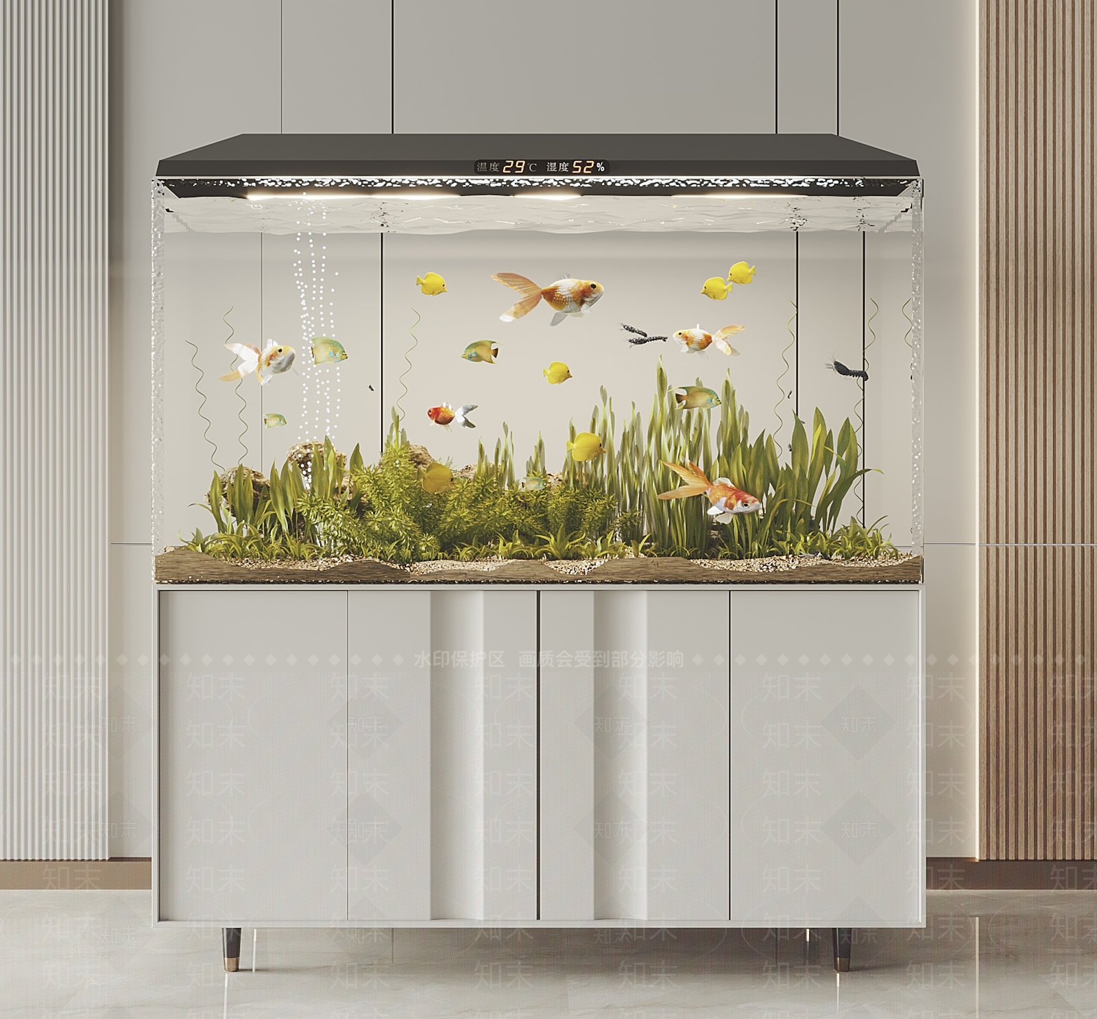 现代鱼缸水族3D模型下载【ID:1134687857】