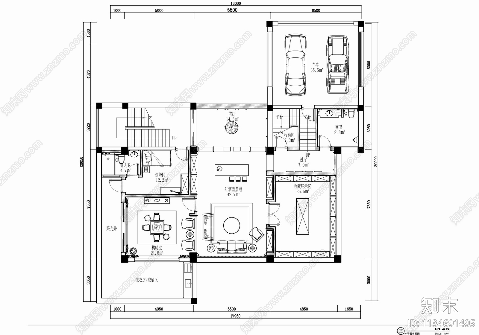 四层别墅室内施工图下载【ID:1134691495】