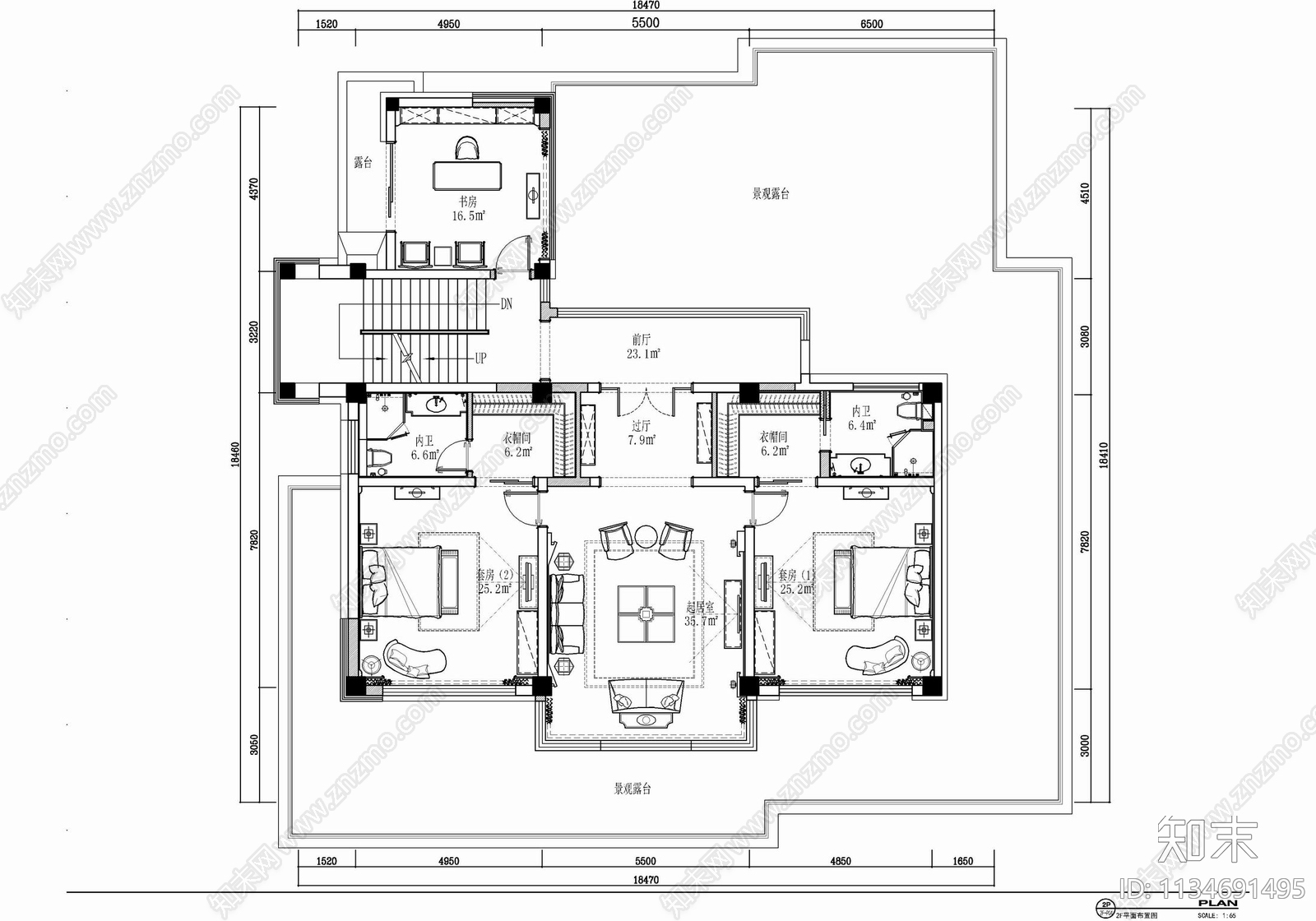 四层别墅室内施工图下载【ID:1134691495】