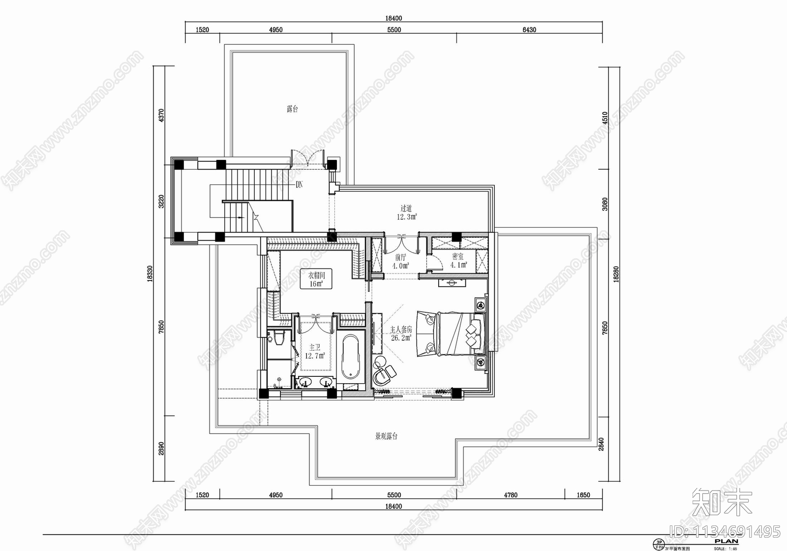 四层别墅室内施工图下载【ID:1134691495】