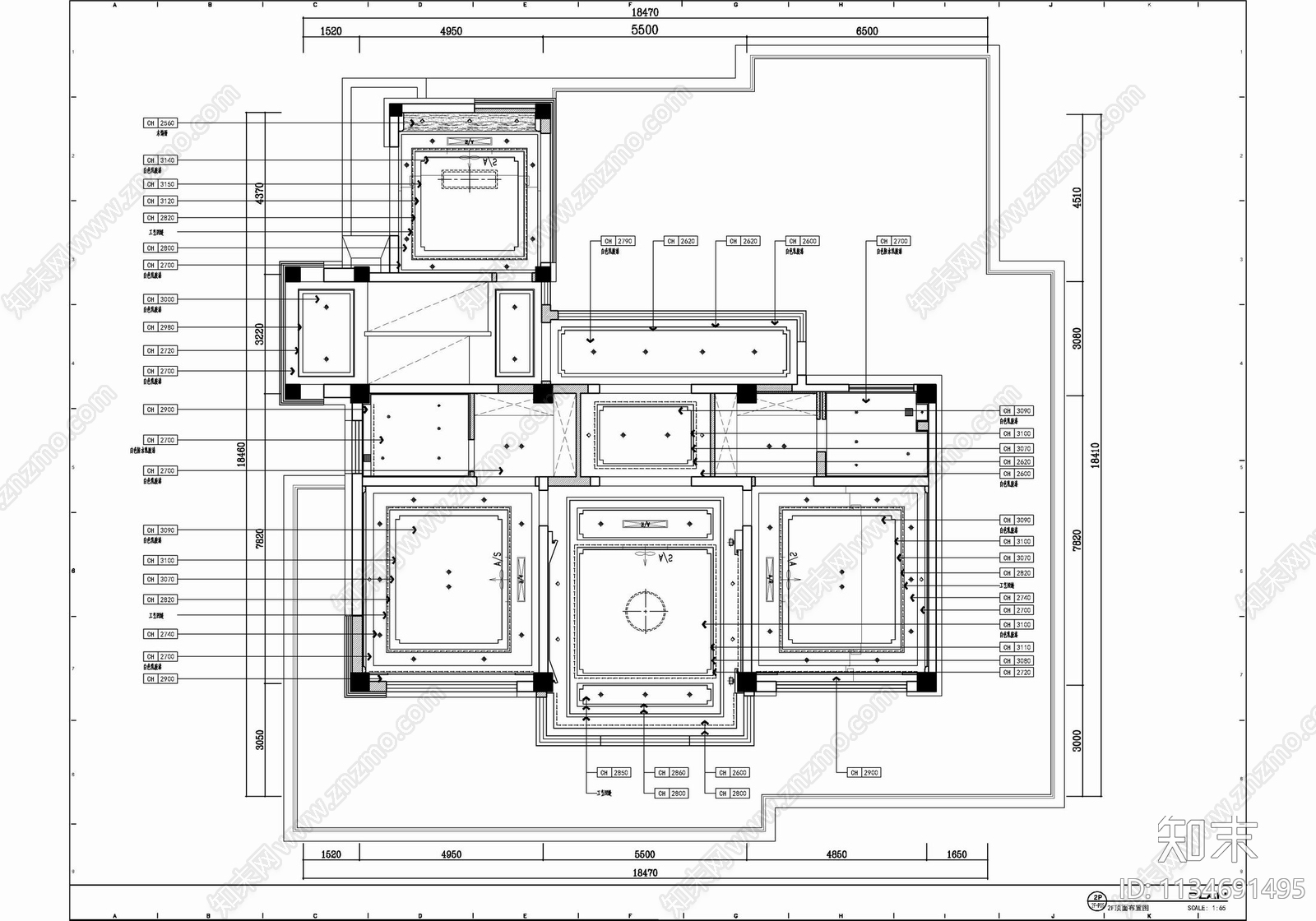 四层别墅室内施工图下载【ID:1134691495】