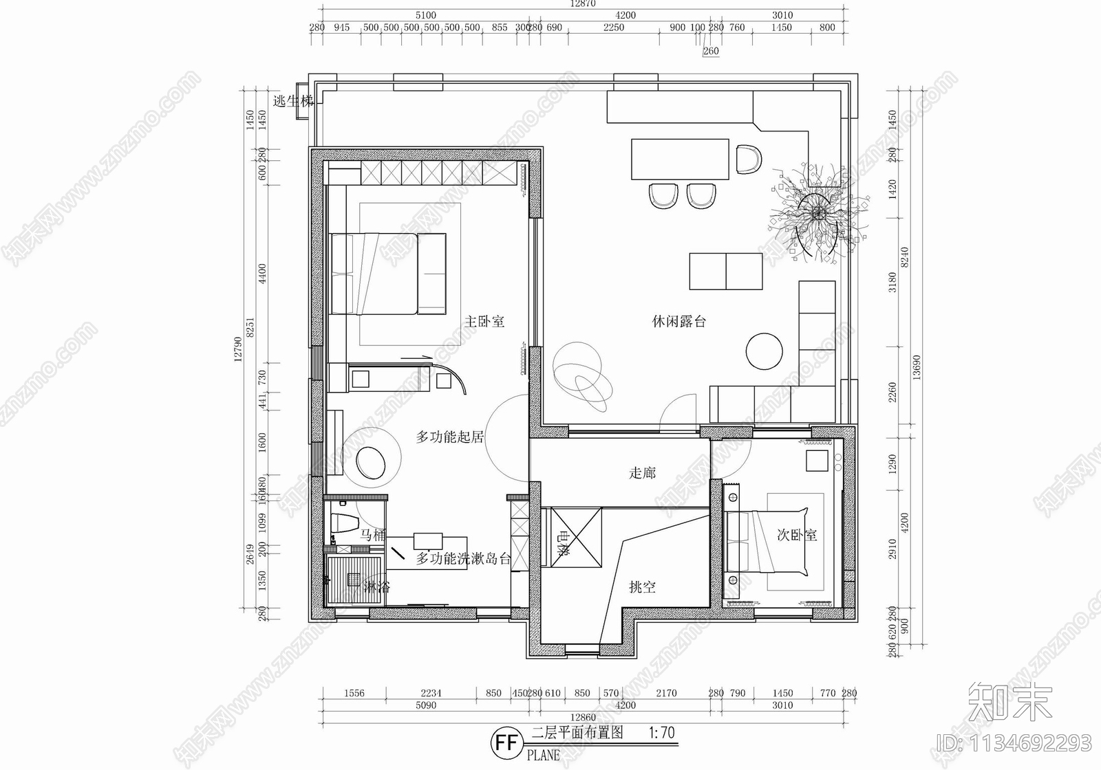 现代简约别墅室内cad施工图下载【ID:1134692293】