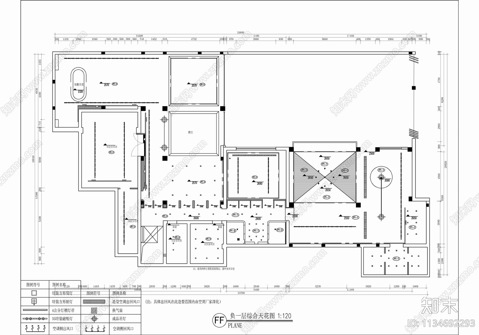 现代简约别墅室内cad施工图下载【ID:1134692293】