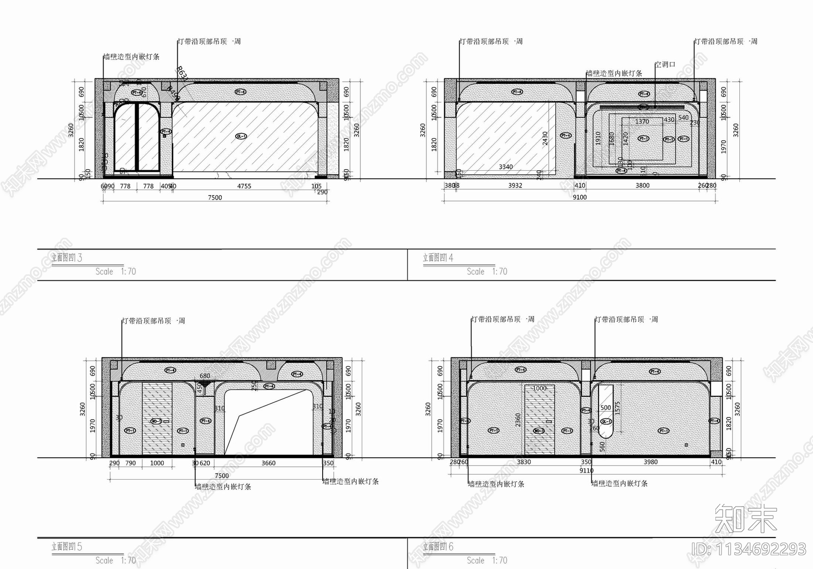 现代简约别墅室内cad施工图下载【ID:1134692293】